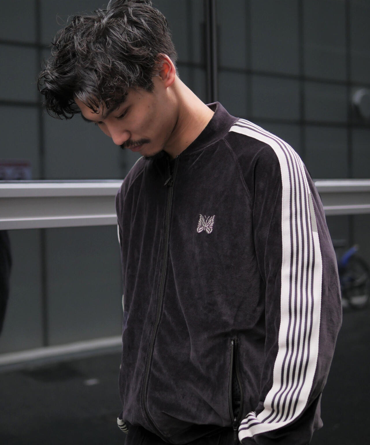 Needles/ニードルズ  Rib Collar Track Jacket - C/PE Velour