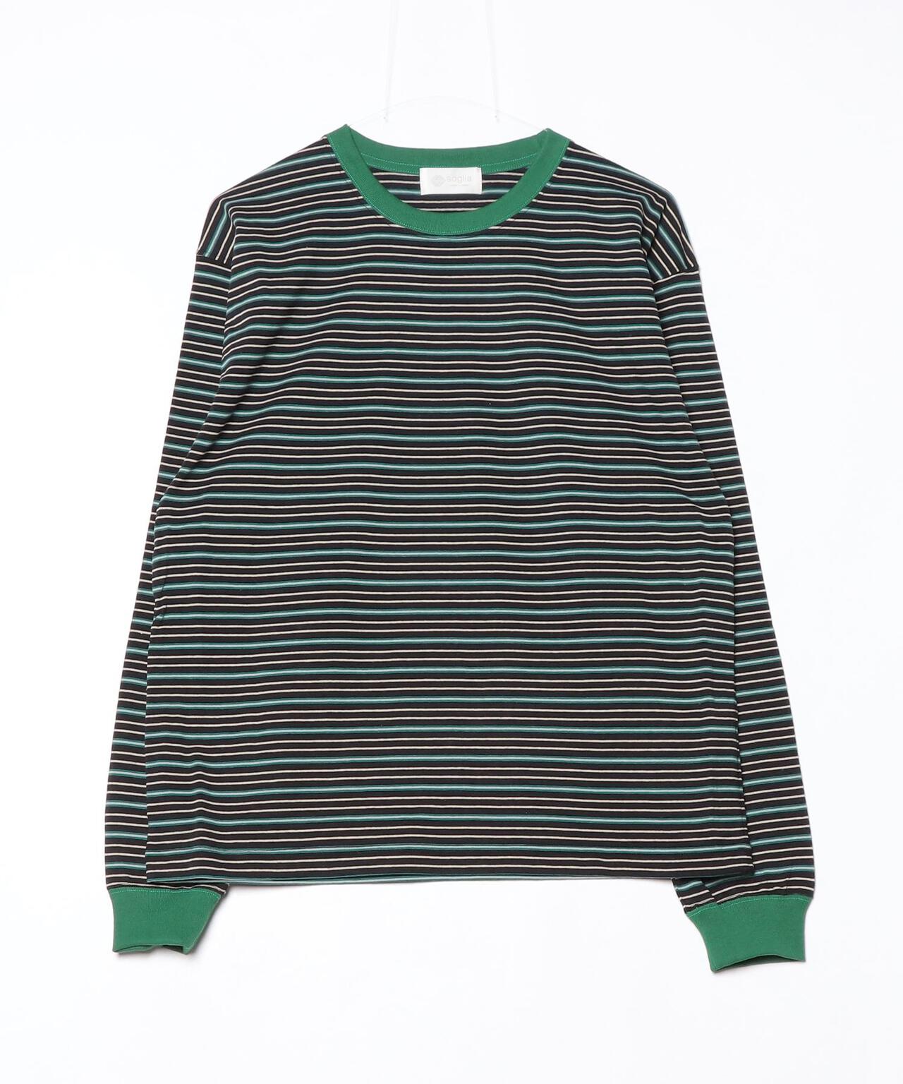 SOGLIA/ソリア　OPEN END MULTI BORDER L/S TEE　ボーダーＴ