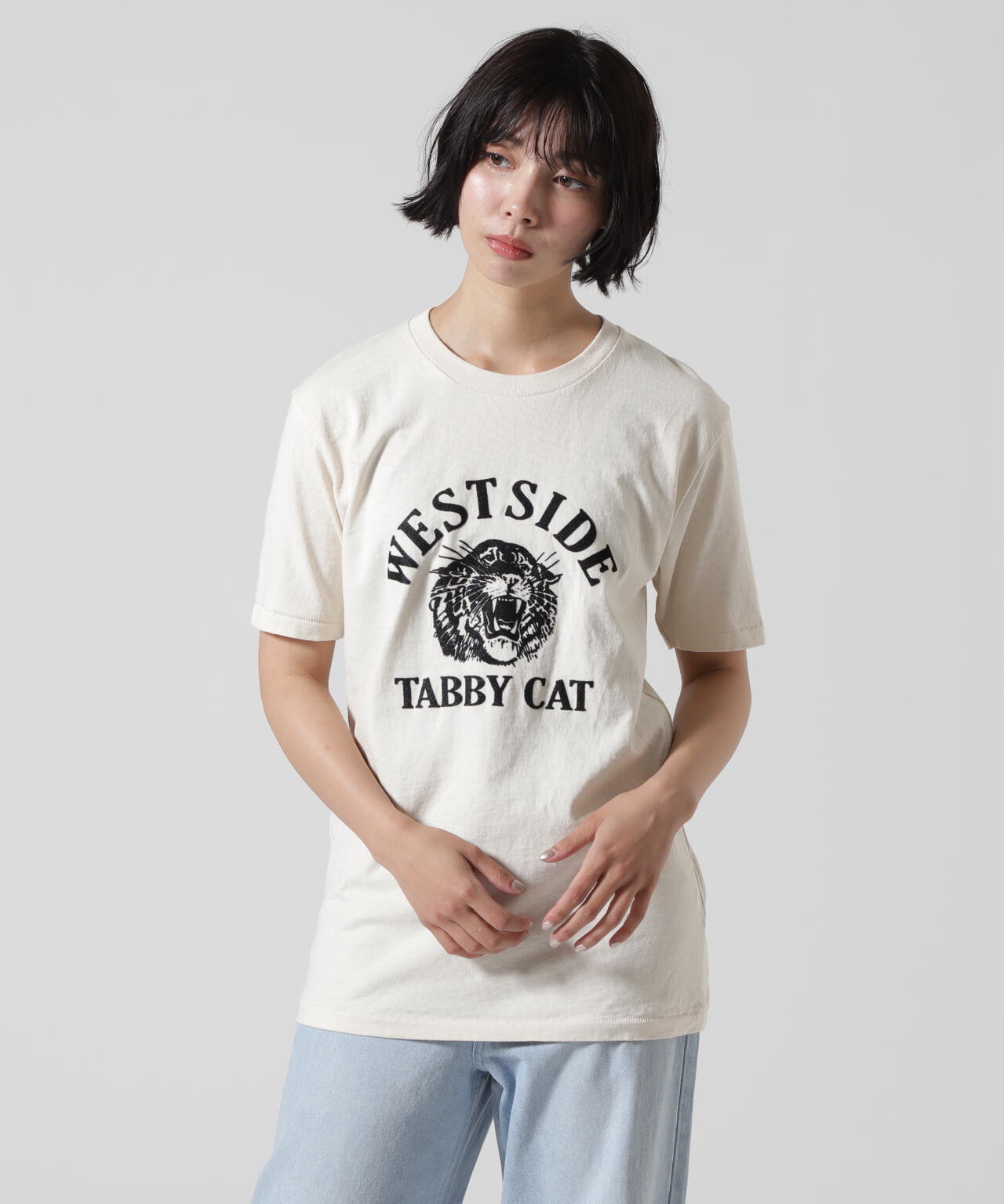 MIXTA/ミクスタ　CREW NECK TABBY　Tシャツ
