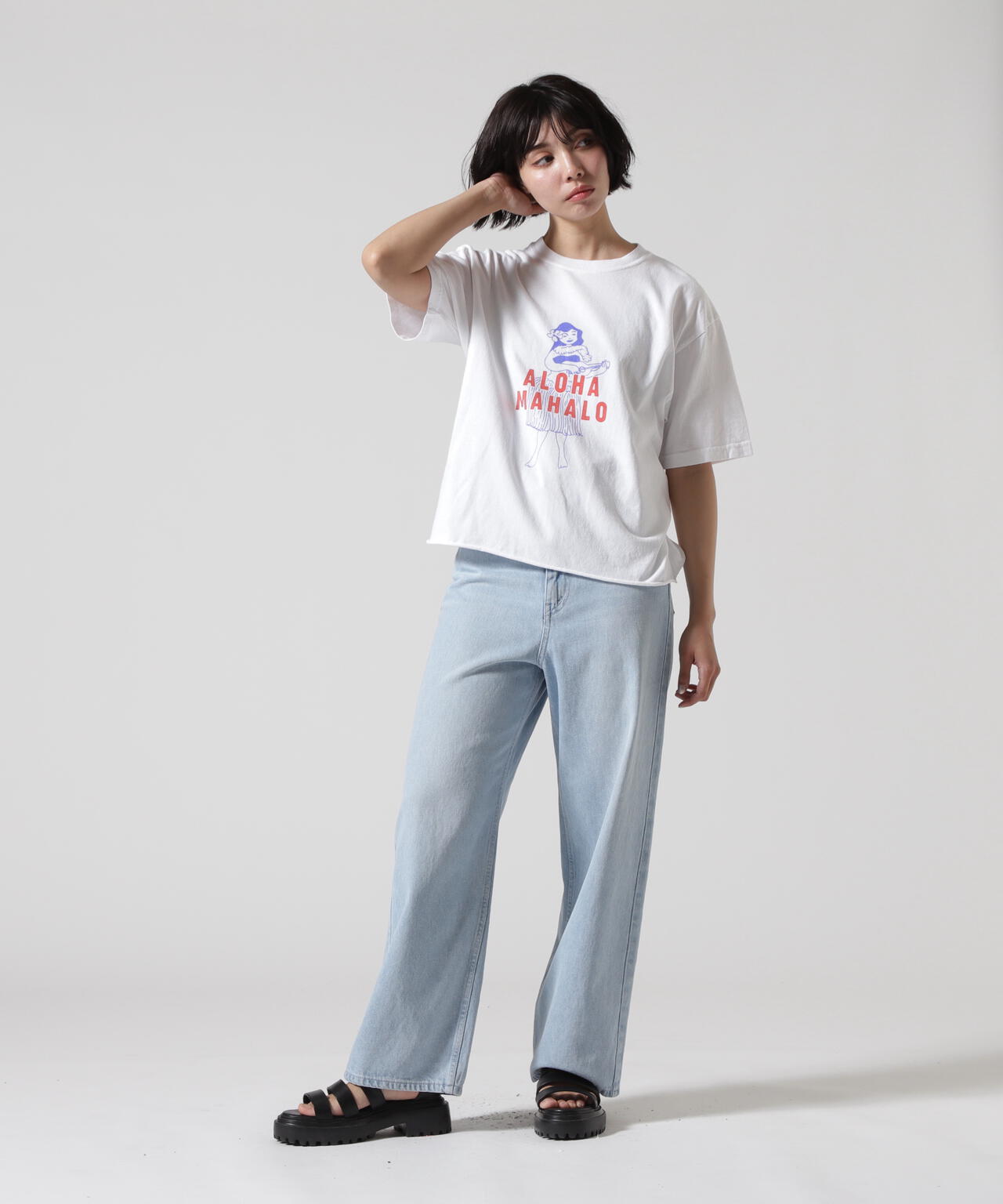 FUNG/ファング　CUT OFF TEE ALOHA MAHALO　Ｔシャツ