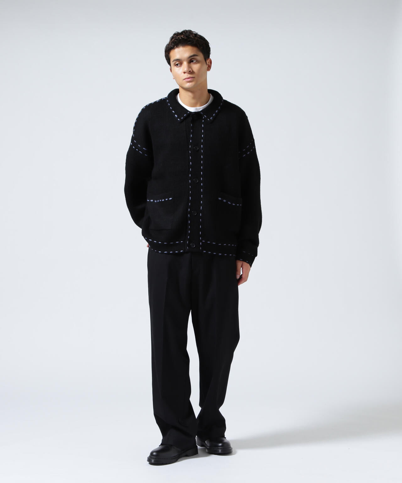 B omnivore/ビーオムニボー　起毛KNIT HAND JACKET