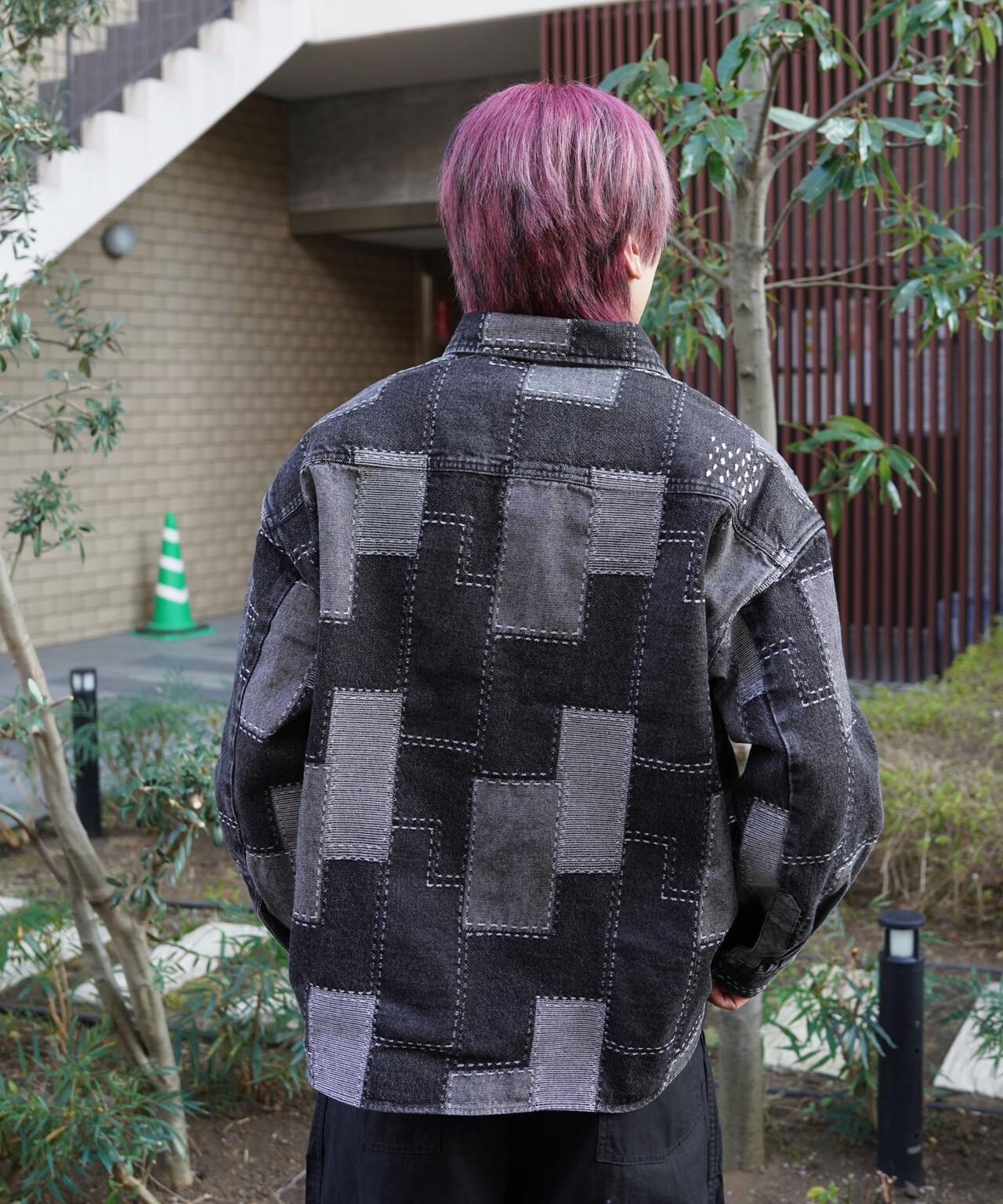 B omnivore/ビーオムニボー　PATCHWORK DENIM SHIRT