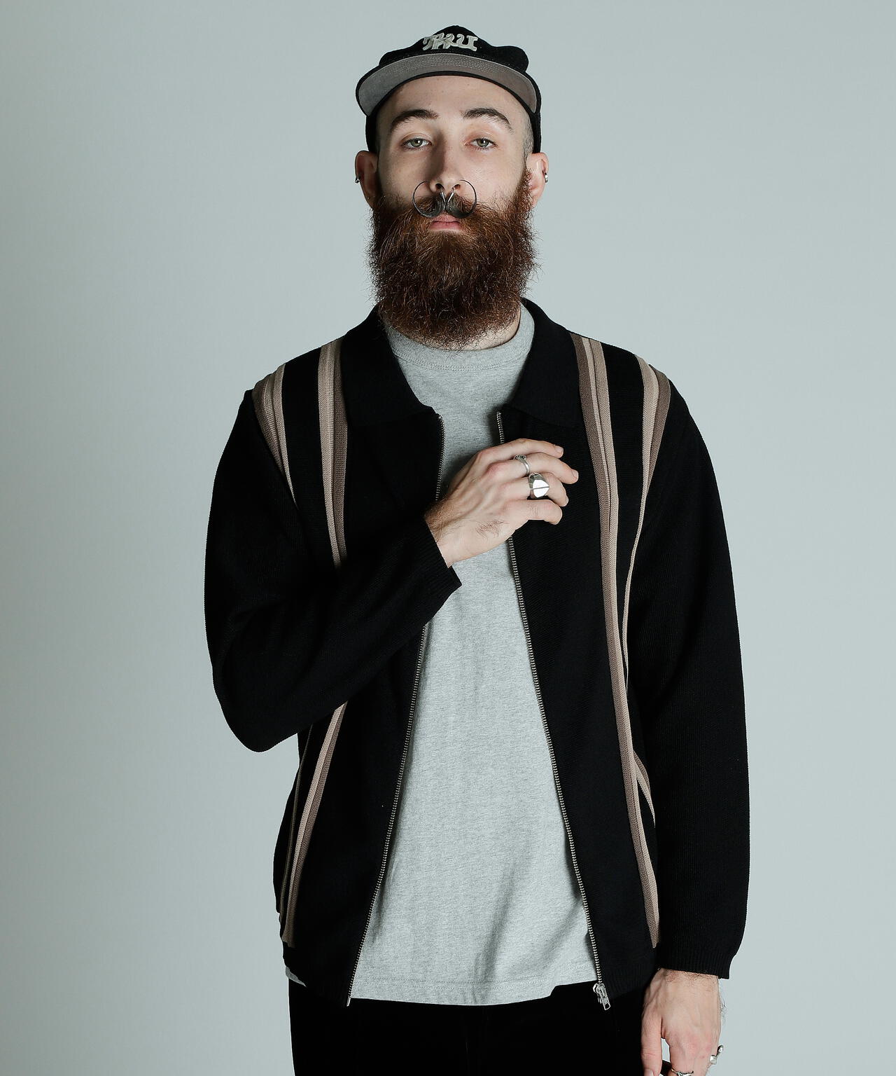 LS  ZIP KNIT CARDIGAN/LS ジップ ニットカーディガン
