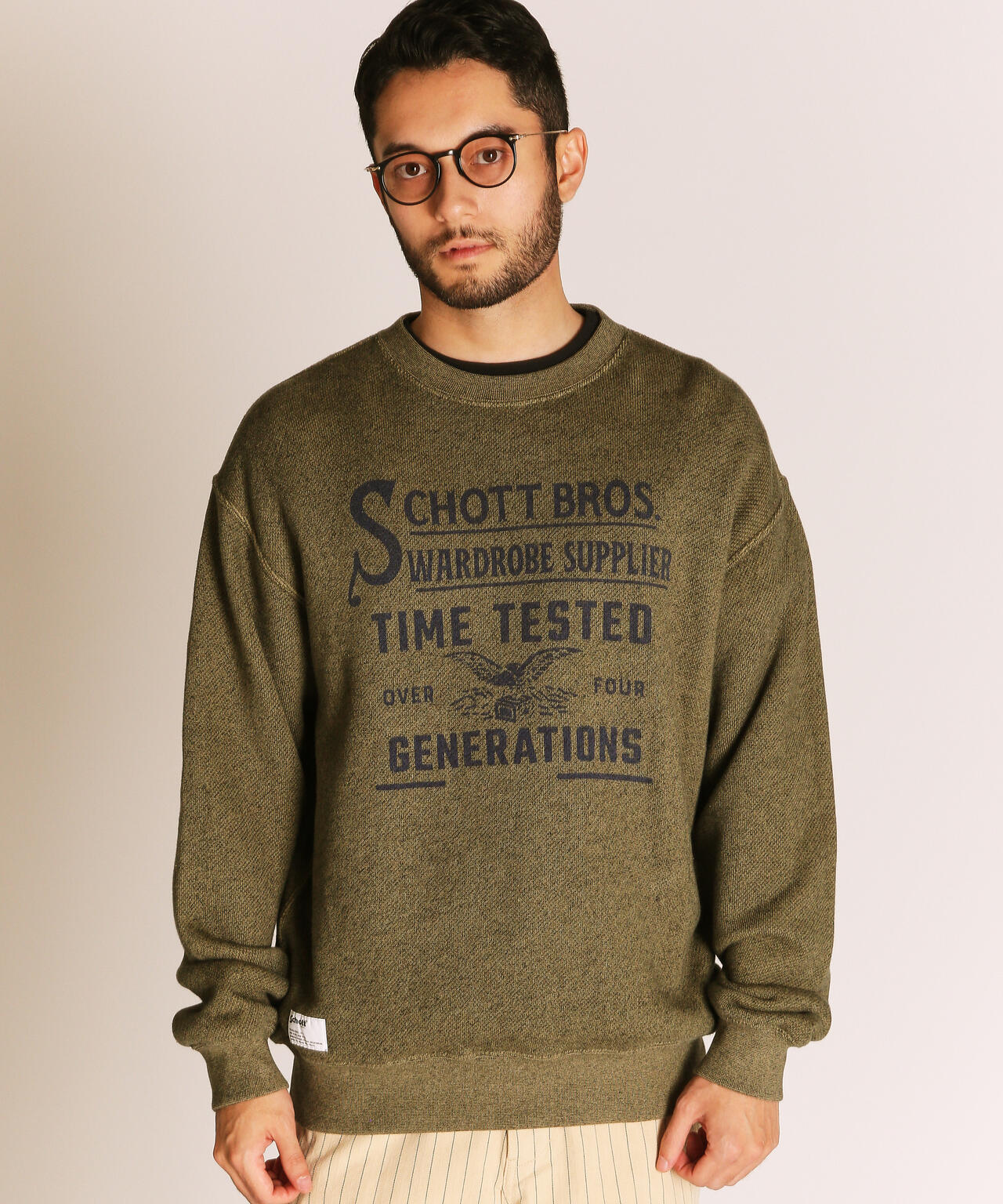 SALT AND PEPPER CREW SWEAT TIMETESTED FOUR GENERATIONS
