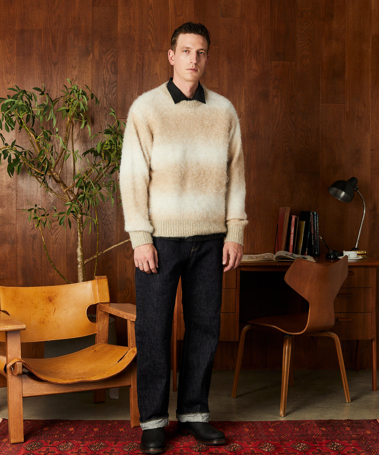 GRADATION CREW KNIT/グラデーション クルーニット