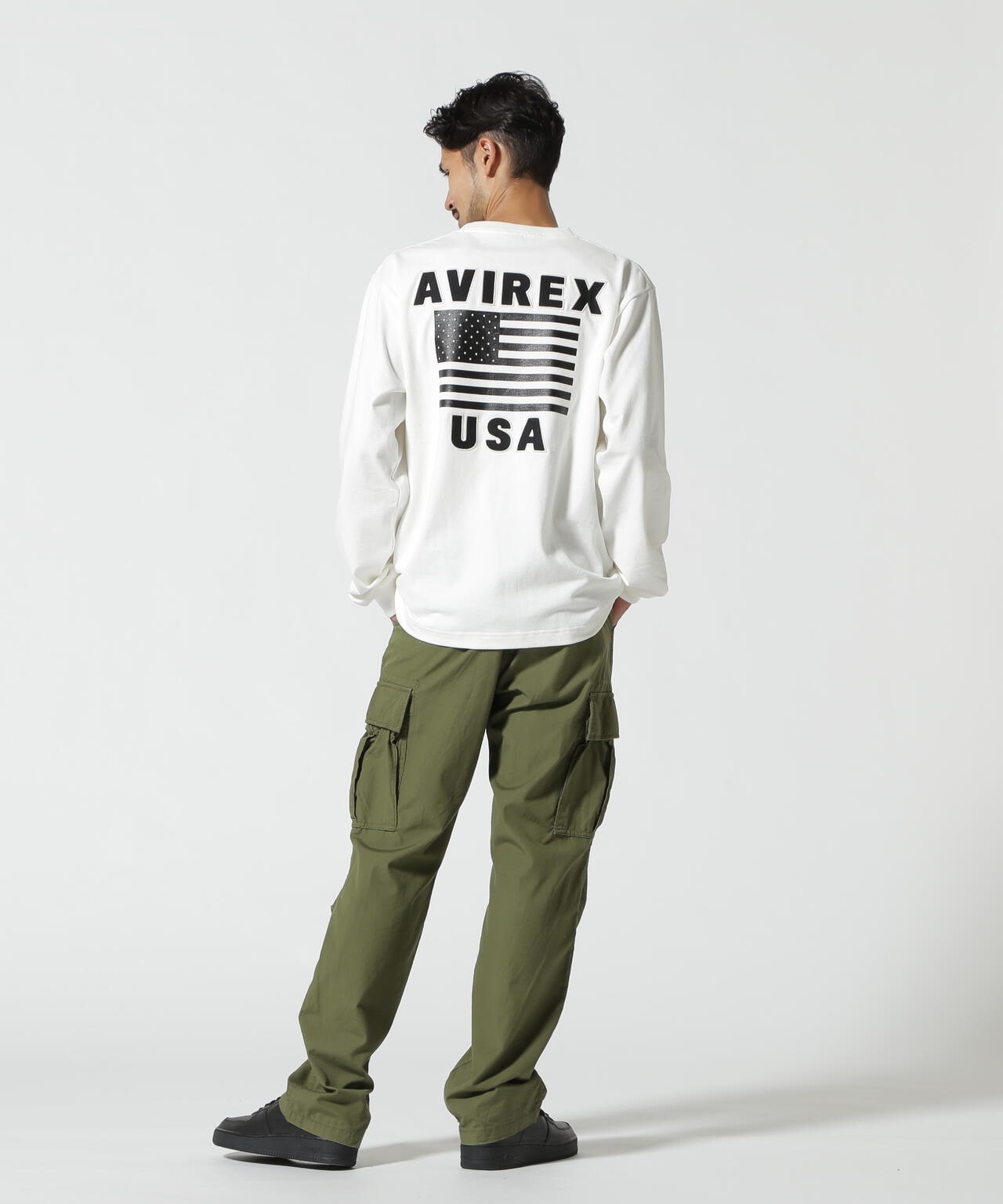 《WEB&DEPOT限定》AMERICAN FLAGS L/S T-SHIRT / アメリカン フラッグス 長袖 Tシャツ / AVIREX