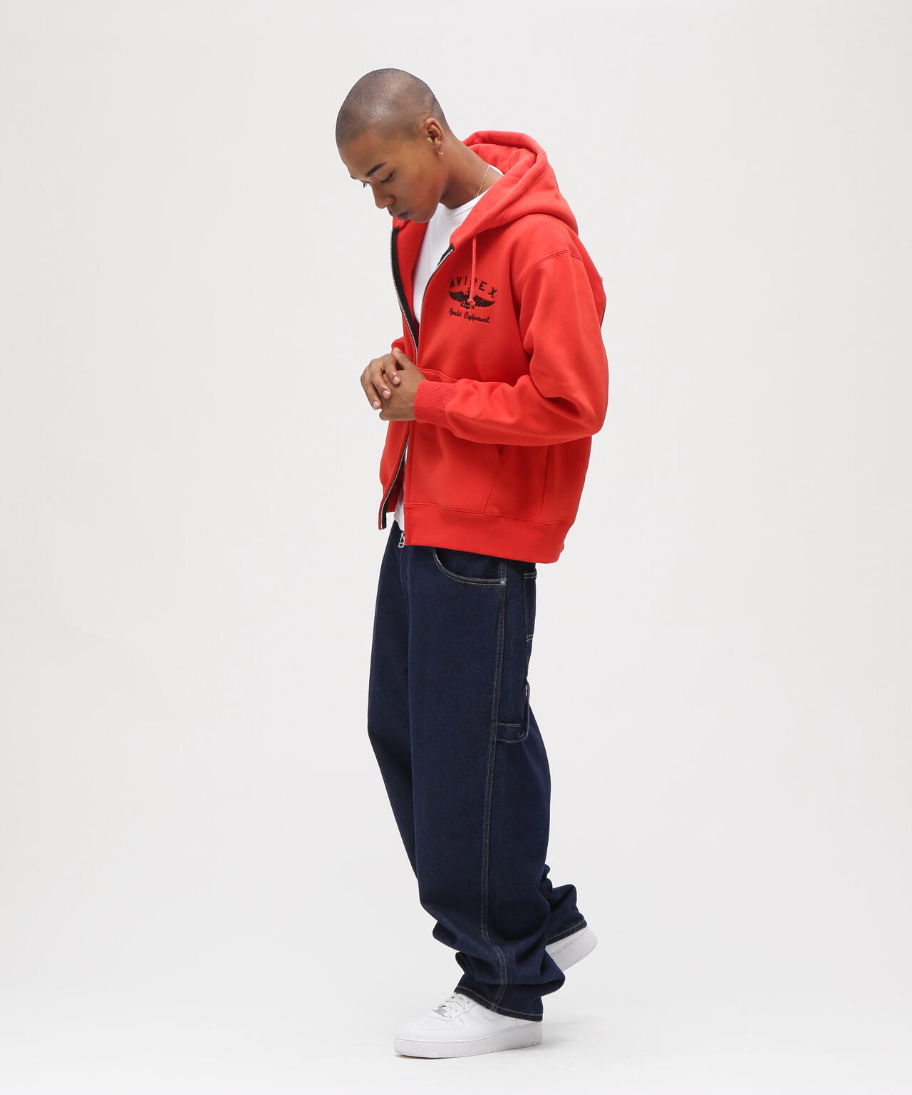VARSITY LOGO SWEAT ZIP UP PARKA /バーシティ ロゴ スウェット ジップアップ パーカー