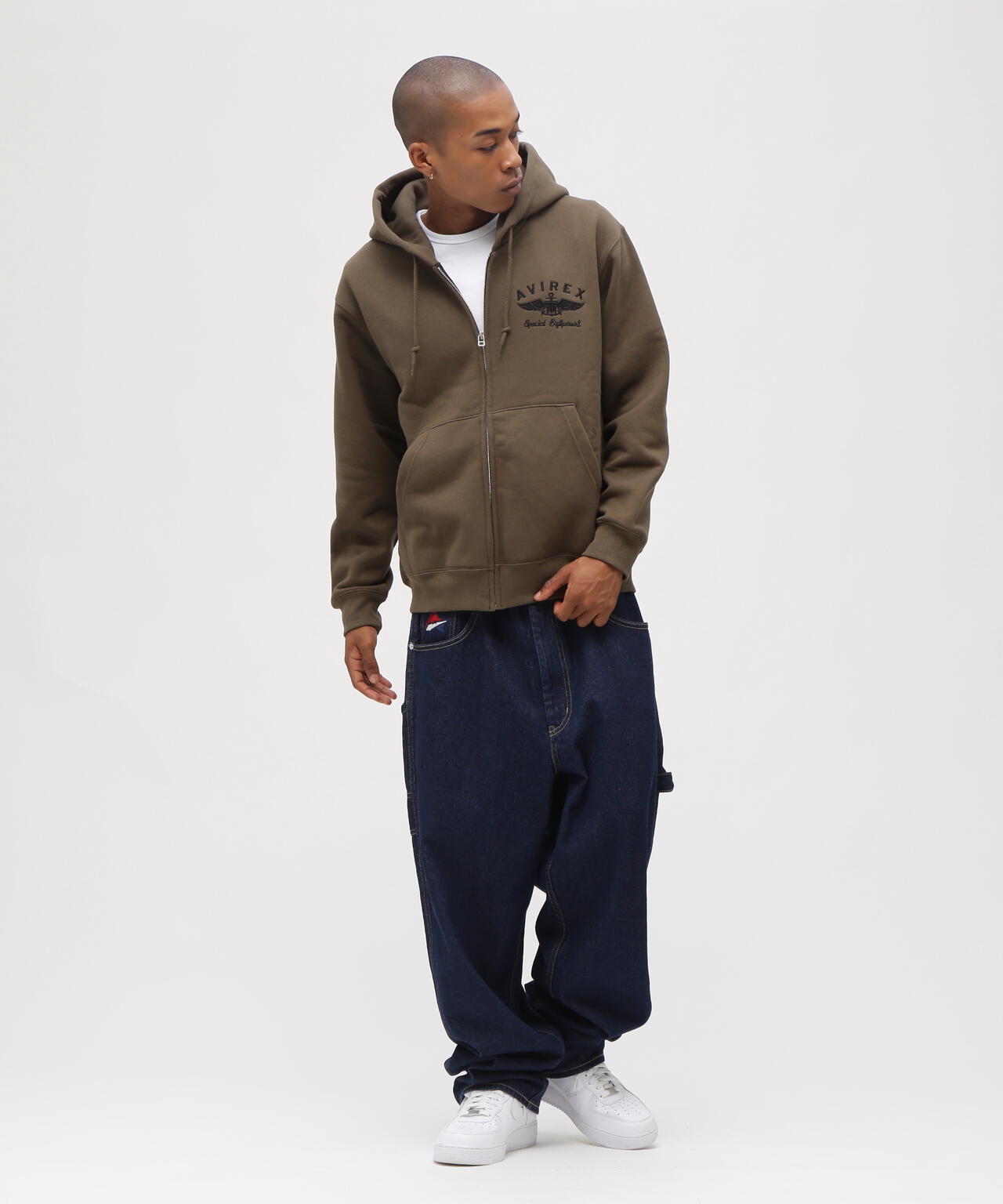 VARSITY LOGO SWEAT ZIP UP PARKA /バーシティ ロゴ スウェット ジップアップ パーカー