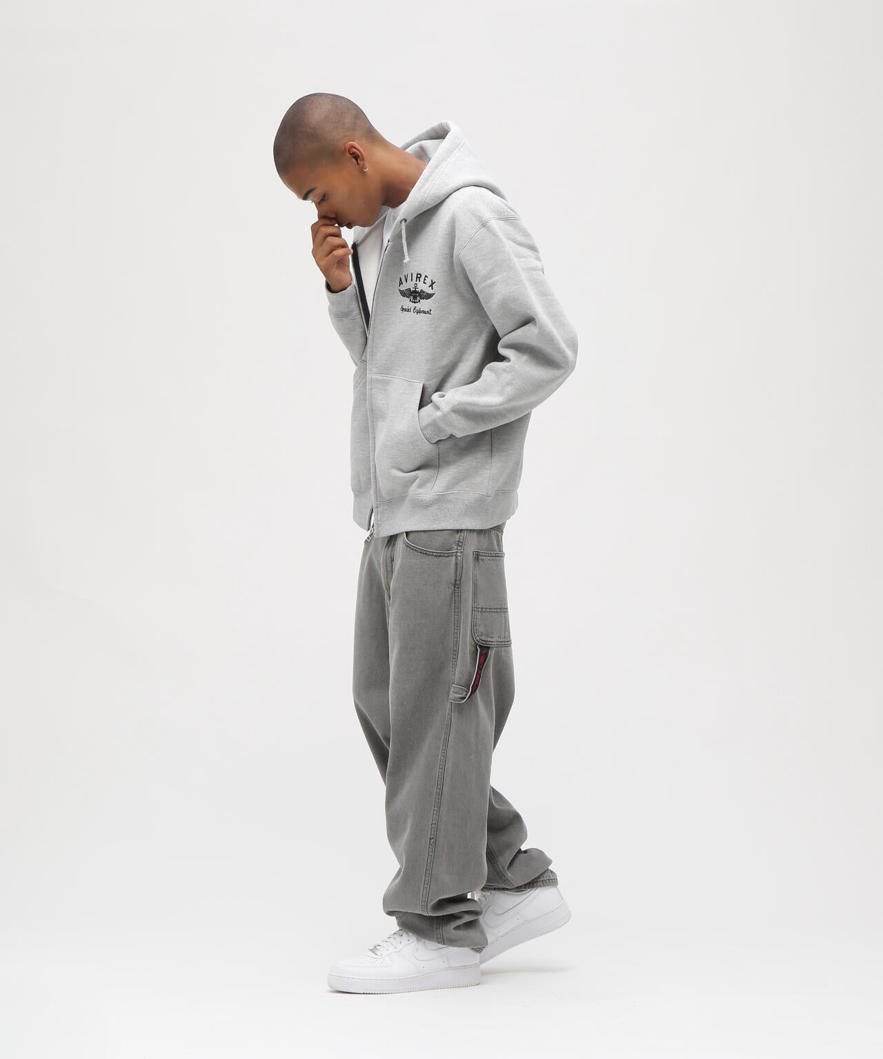 VARSITY LOGO SWEAT ZIP UP PARKA /バーシティ ロゴ スウェット ジップアップ パーカー