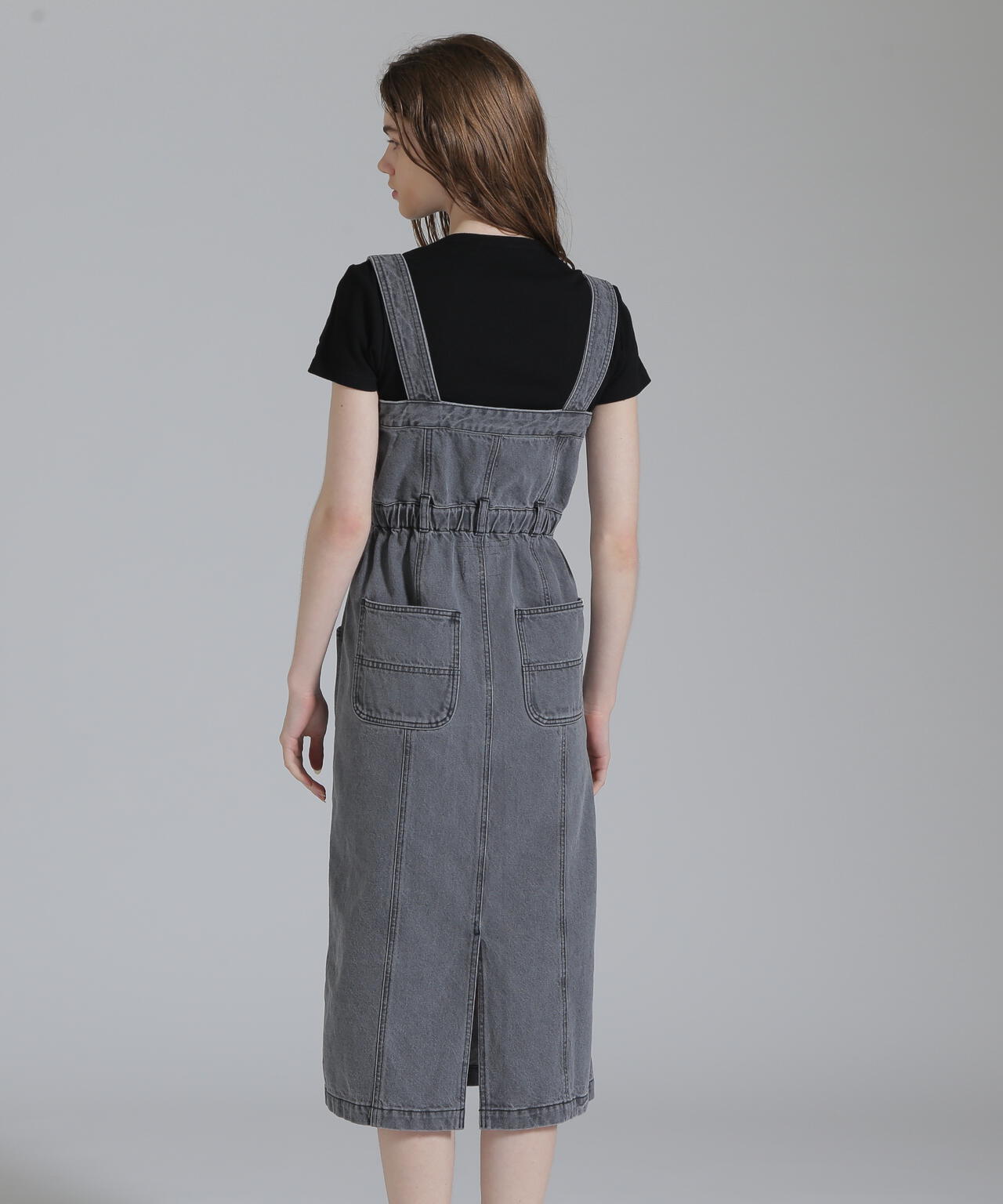 BELT PRINT DENIM JUMPER SKIRT/ベルトプリントデニムジャンパースカート