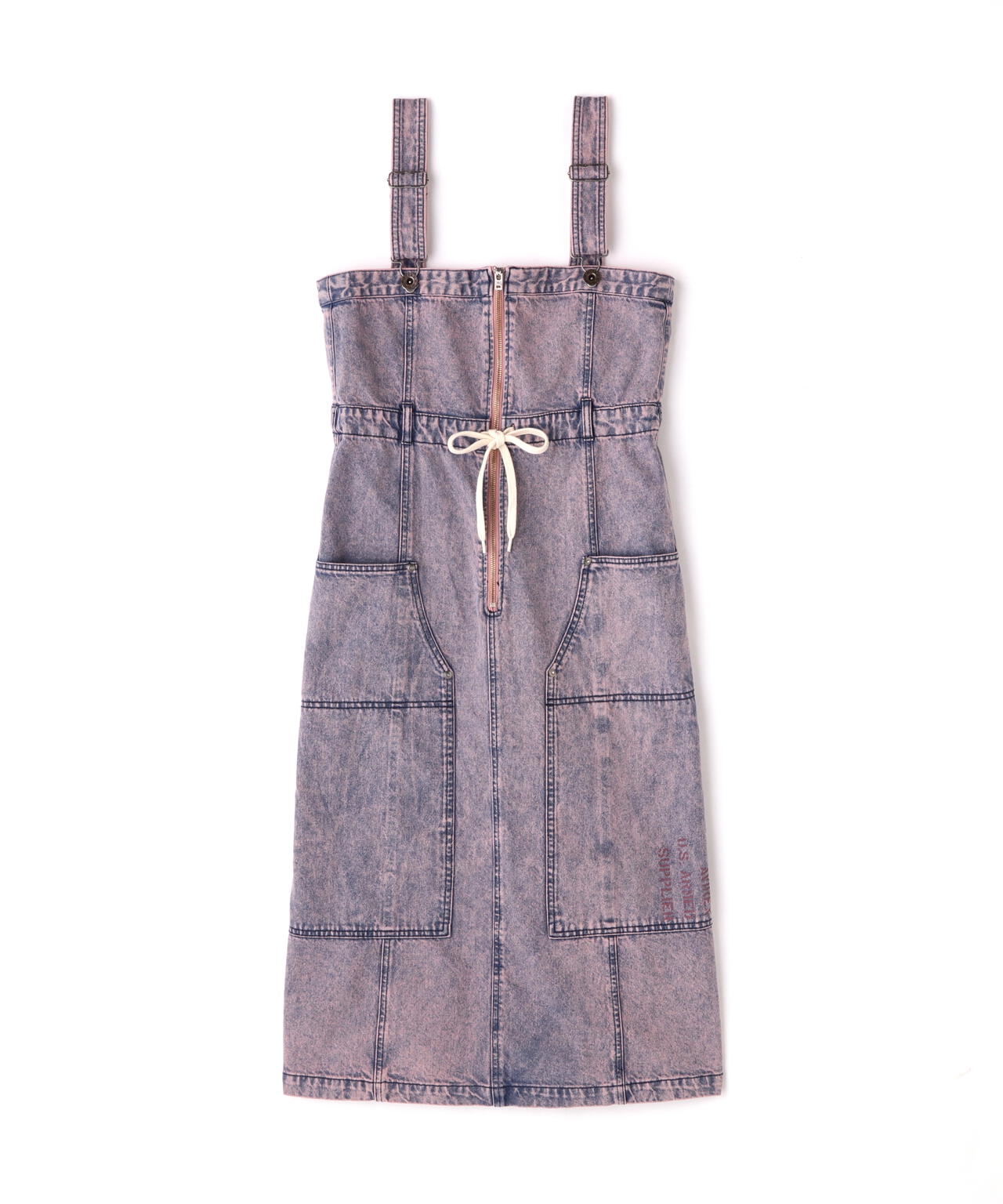 BELT PRINT DENIM JUMPER SKIRT/ベルトプリントデニムジャンパースカート