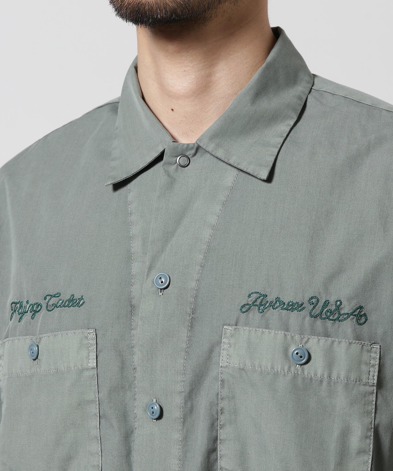 FADED WORK SHIRT "USAFA" / フェイド 半袖ワークシャツ / AVIREX / アヴィレックス
