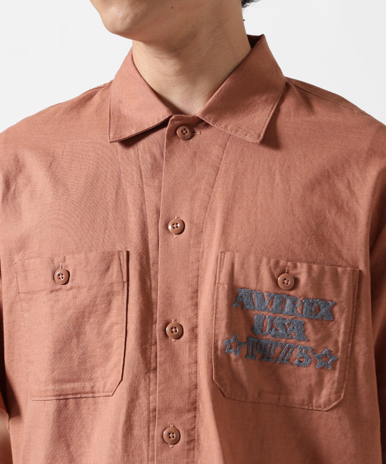 《WEB&DEPOT限定》COTTON LINEN SHIRT "BLUE ANGELS" / コットンリネンシャツ ブルーエンジェルス