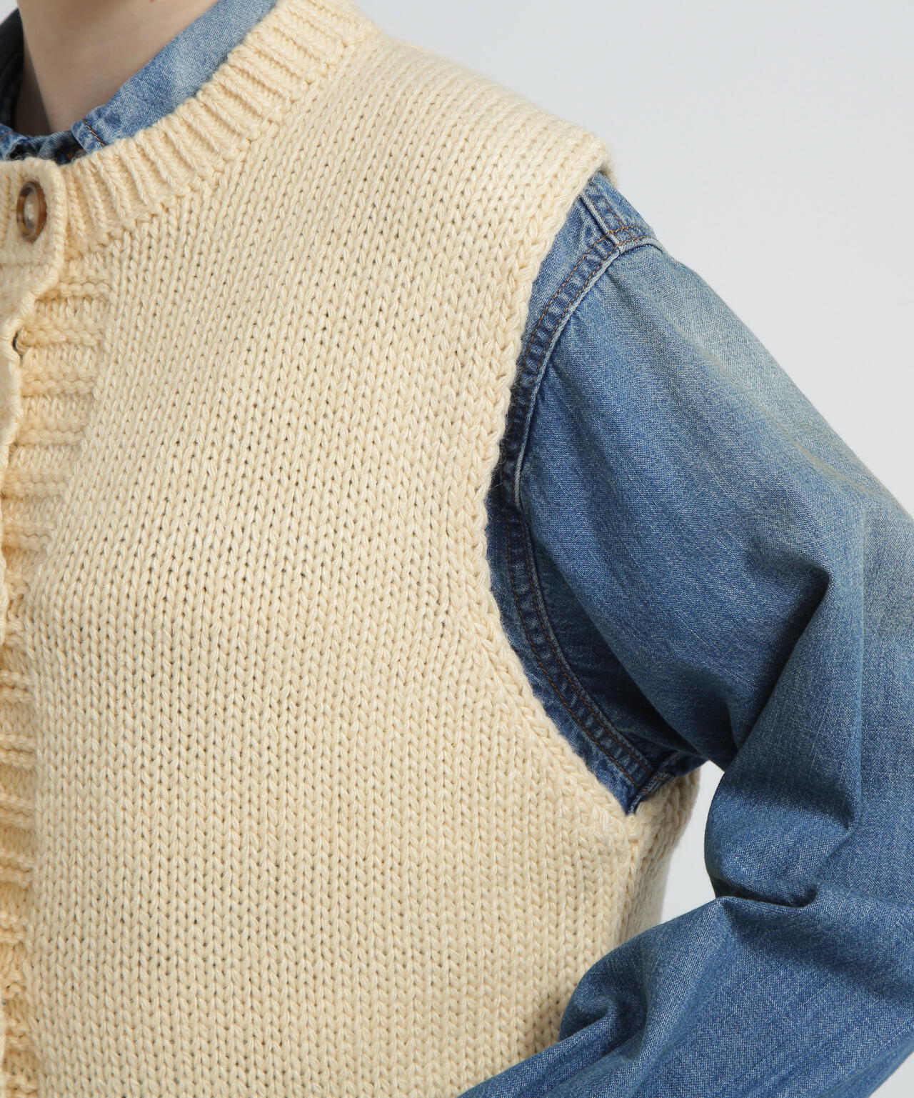 《WOMAN/直営店限定》PATTERN KINT VEST/パターンニットベスト