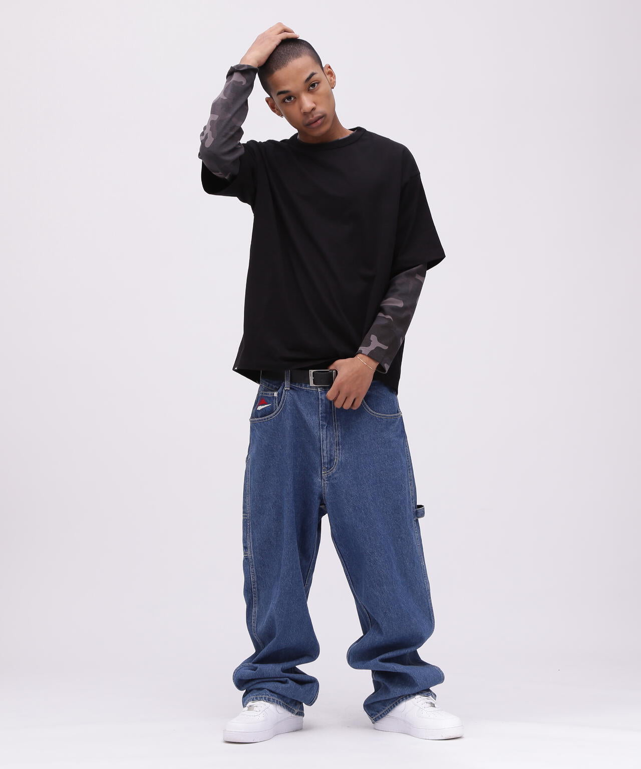 《DAILY/デイリー》 RIB LONG SLEEVE CREW NECK T-SHIRT ”CAMOUFLAGE”