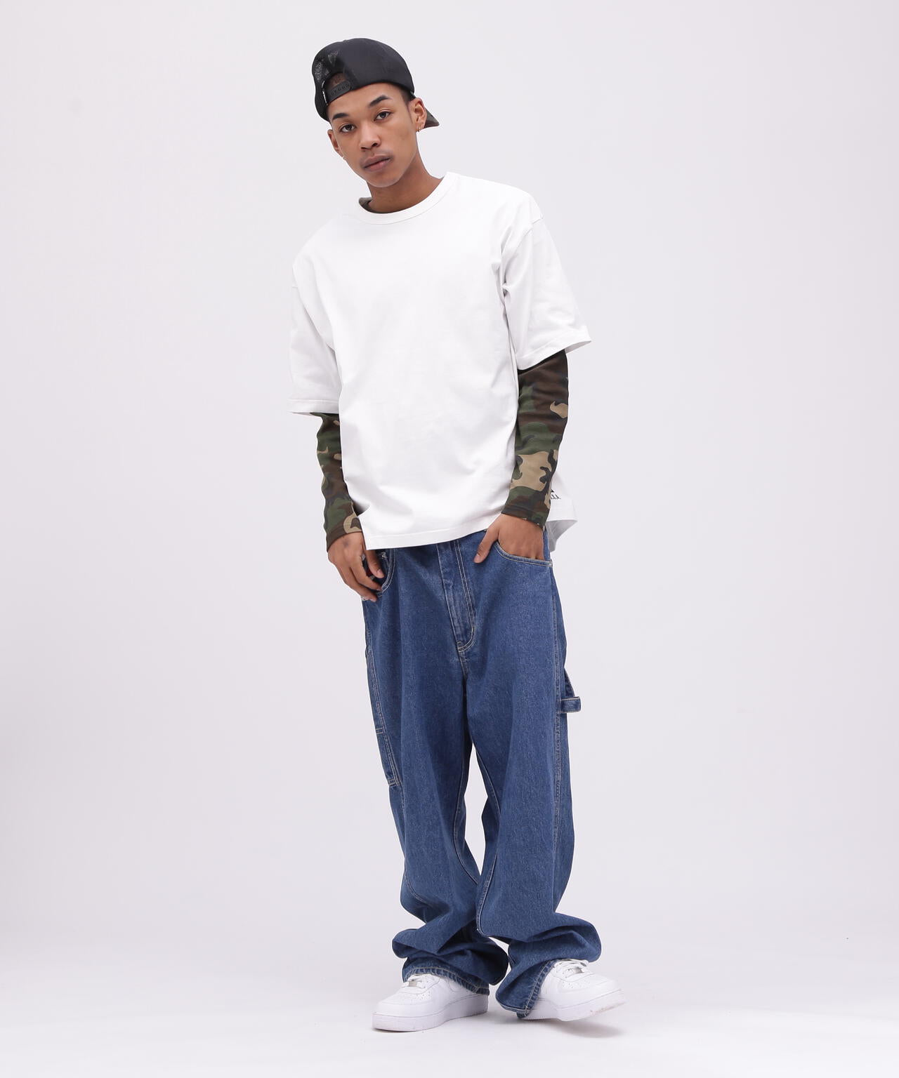 《DAILY/デイリー》 RIB LONG SLEEVE CREW NECK T-SHIRT ”CAMOUFLAGE”