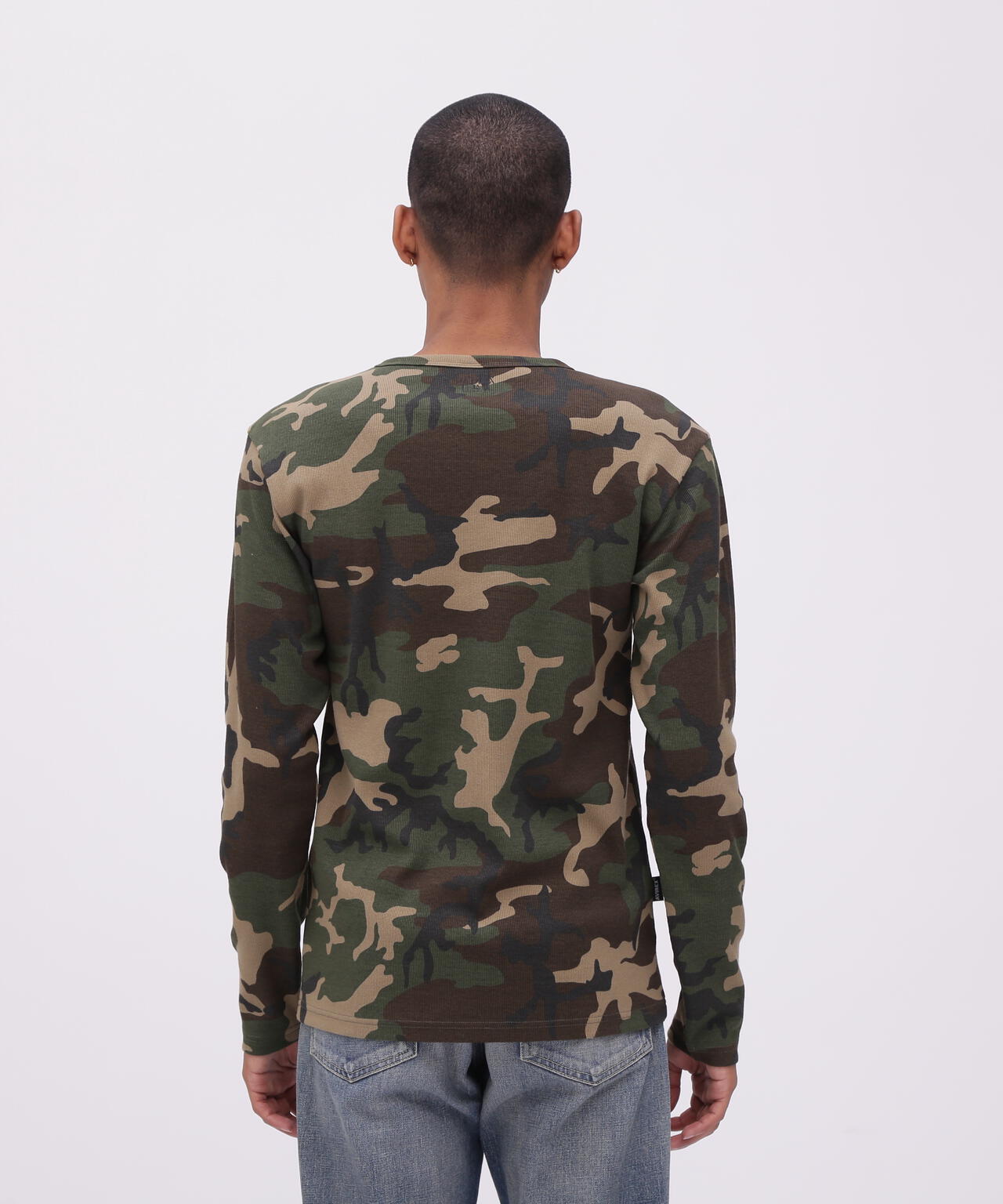 《DAILY/デイリー》 RIB LONG SLEEVE CREW NECK T-SHIRT ”CAMOUFLAGE”