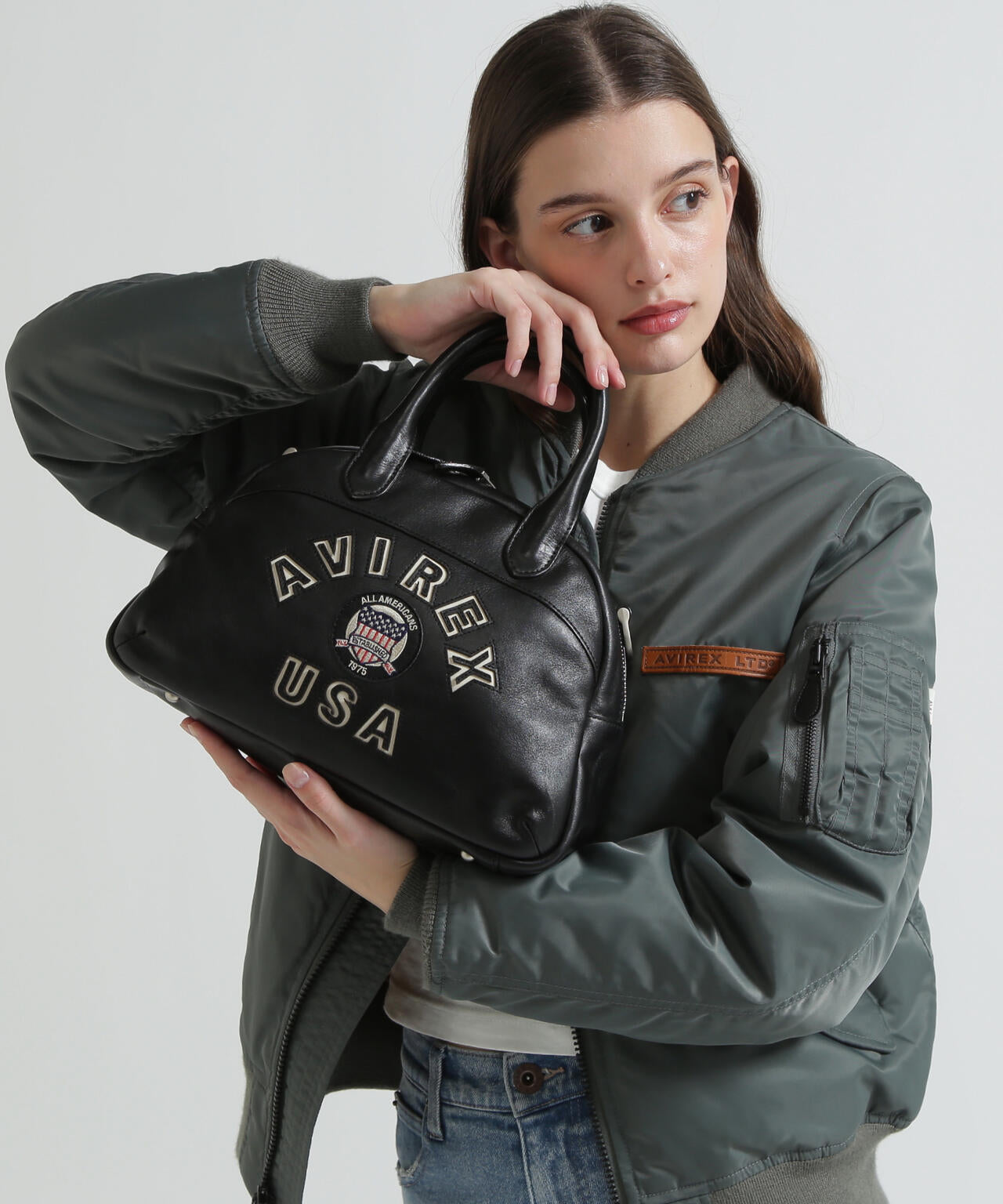 《直営店限定》VARSITY LEATHER MINI-BOSTON BAG / AVX5625