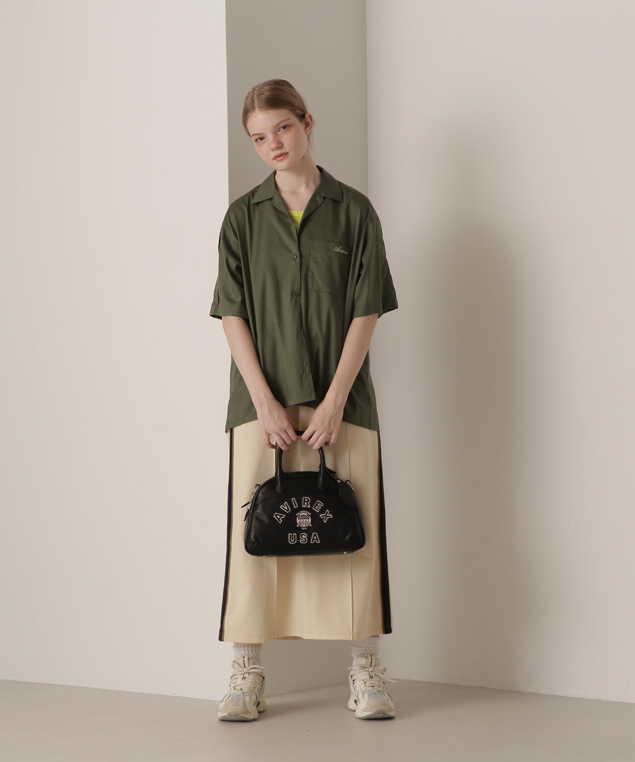 《直営店限定》VARSITY LEATHER MINI-BOSTON BAG / AVX5625