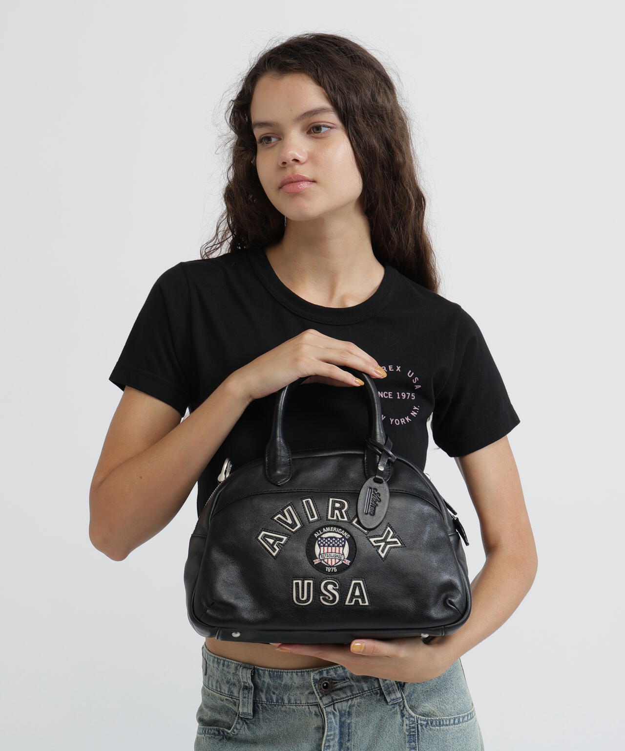 《直営店限定》VARSITY LEATHER MINI-BOSTON BAG / AVX5625