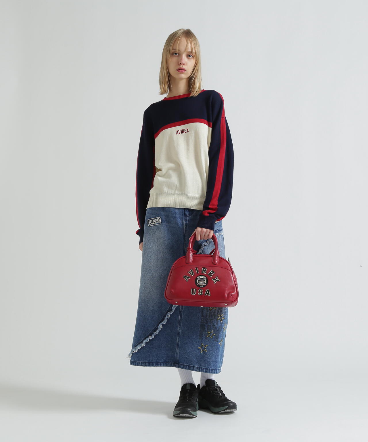 《直営店限定》VARSITY LEATHER MINI-BOSTON BAG / AVX5625
