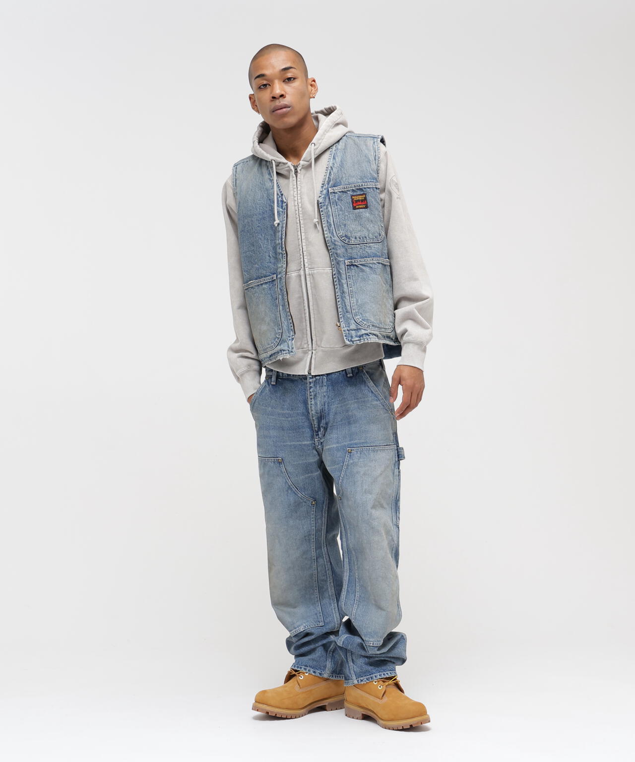 《AVIREX｜MOANDMO CLOTHING》DOUBLE KNEE DENIM PANTS
