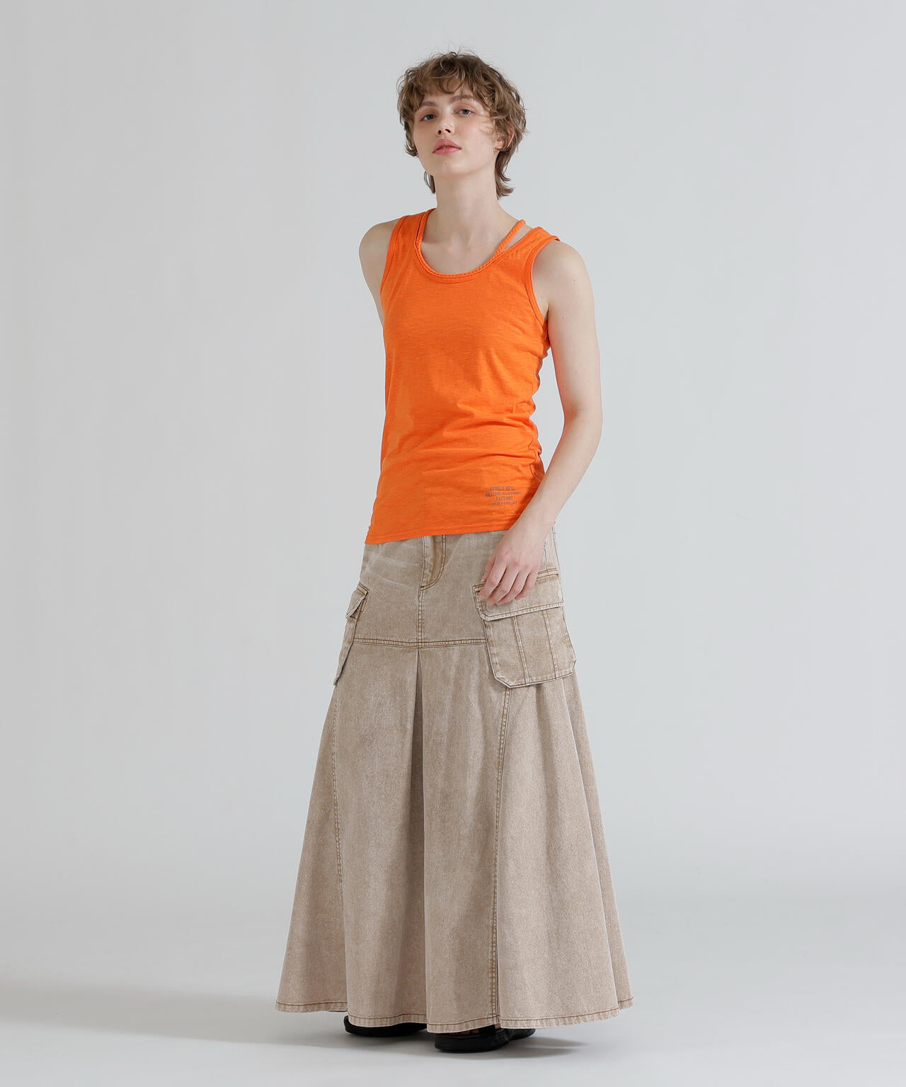 DENIM MERMAID CARGO SKIRT
