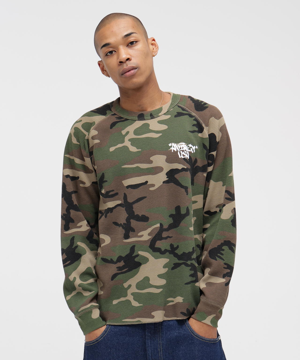《直営店限定》MINI WAFFLE CAMO RAGLAN L/S T-SHIRT