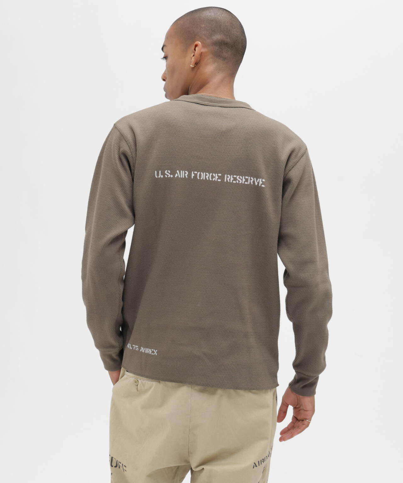 《WEB&DEPOT限定》STENCIL HONEYCOMB HENRY NECK L/S T-SHIRT