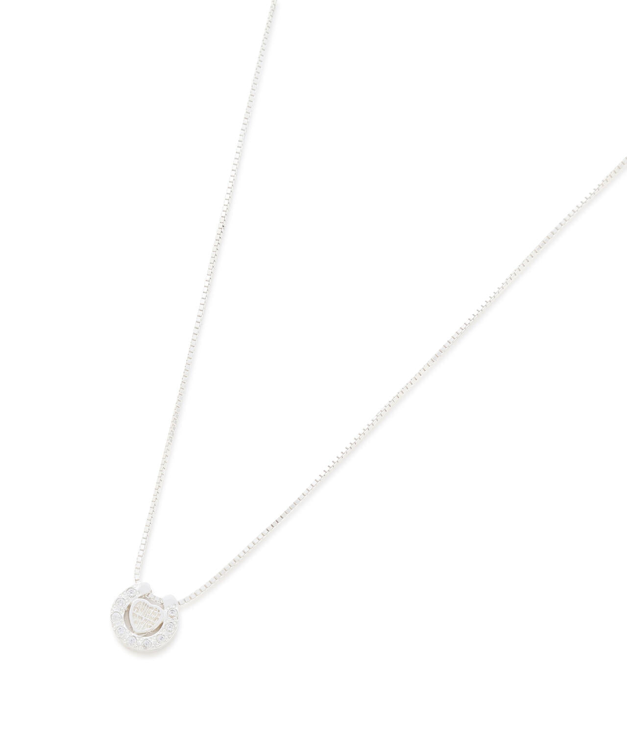 HEART HORSESHOE CZ NECKLACE（SILVER) by J.H.M CO.LTD.