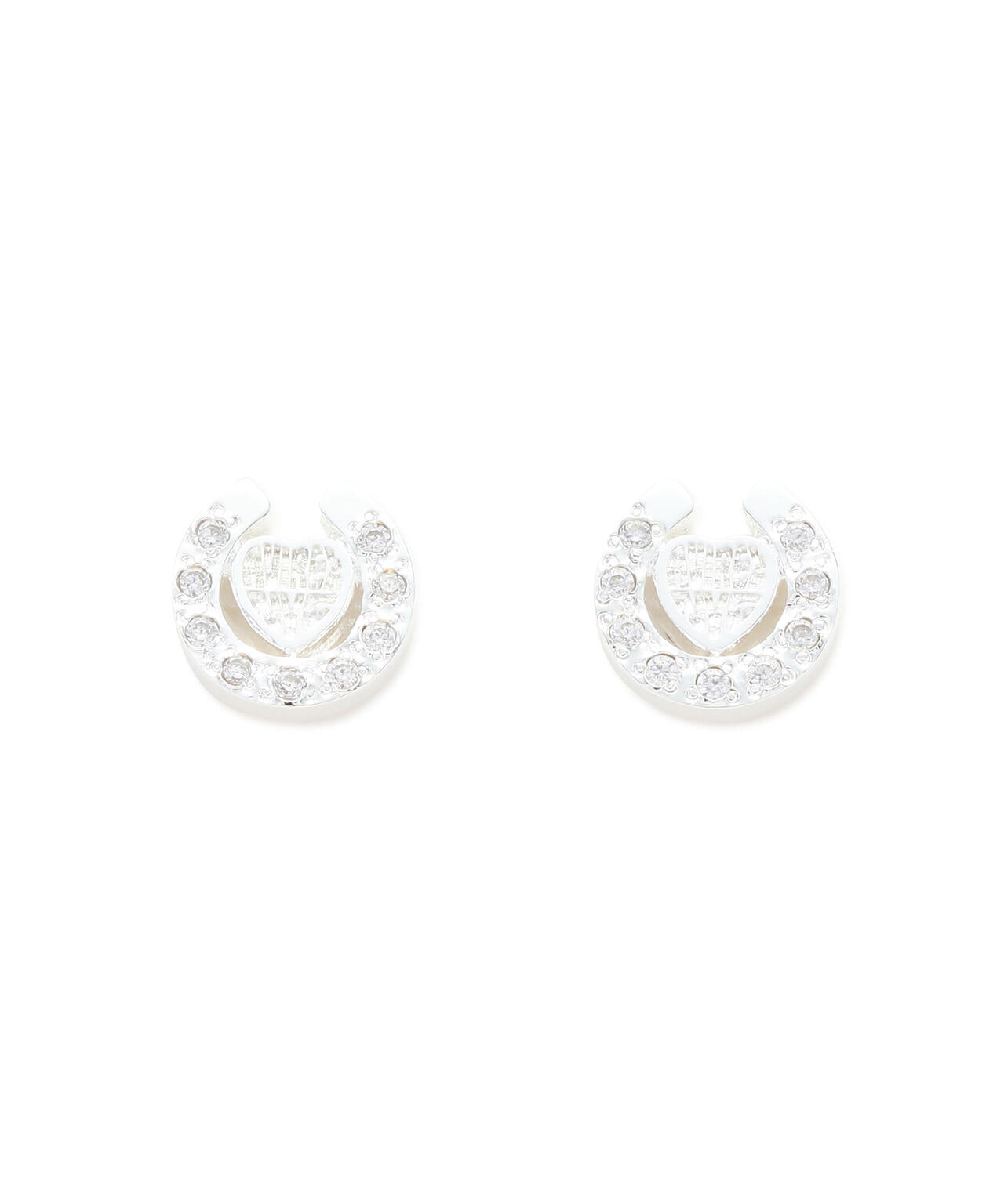 HEART HORSESHOE CZ EARRING by J.H.M CO.LTD.