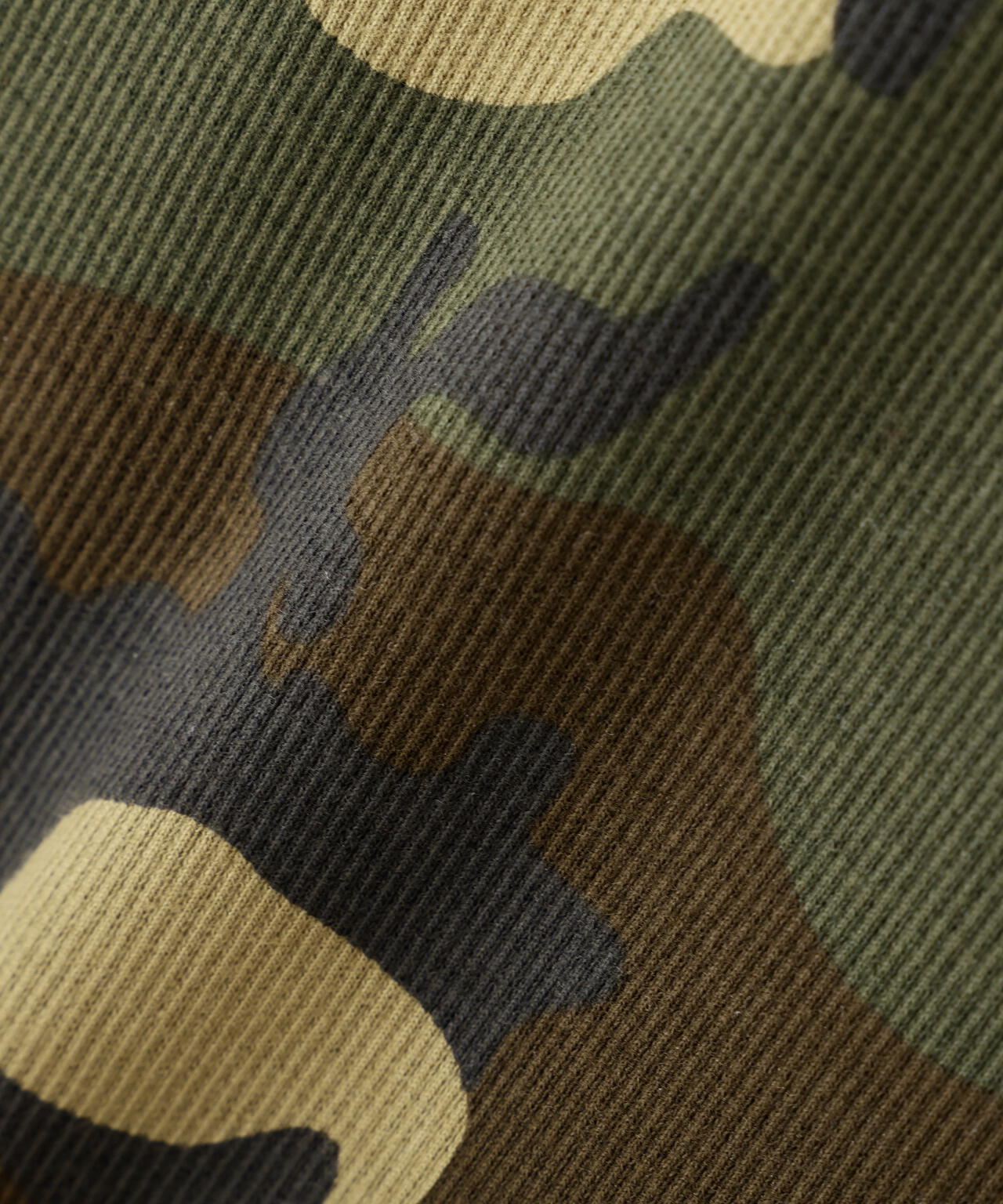 《WEB限定/DAILY/デイリー/WOMAN》RIB CAMO L/S HENLEY NECK T-SHIRT