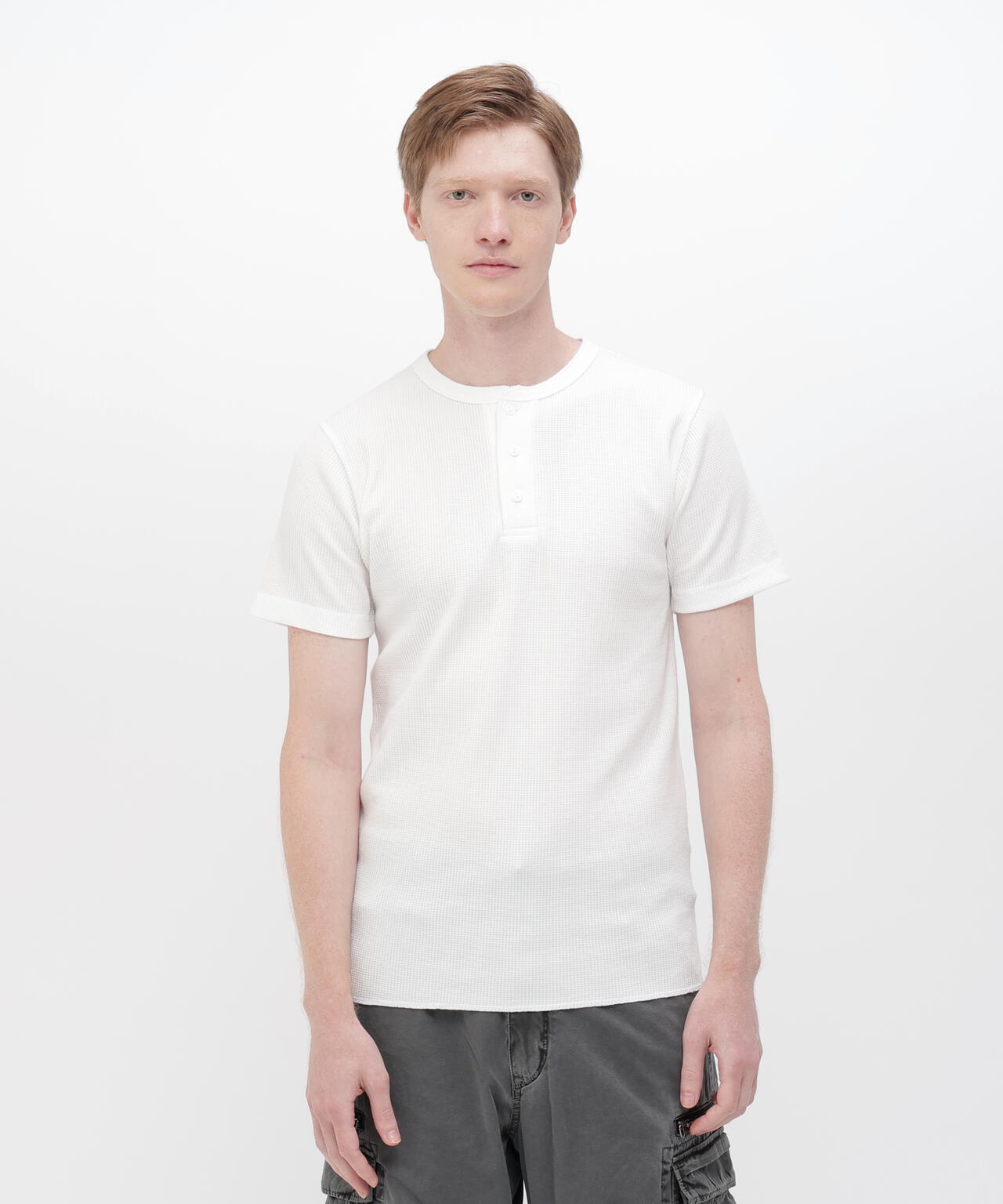 《DAILY/デイリー》THERMAL HENRY NECK T-SHIRT