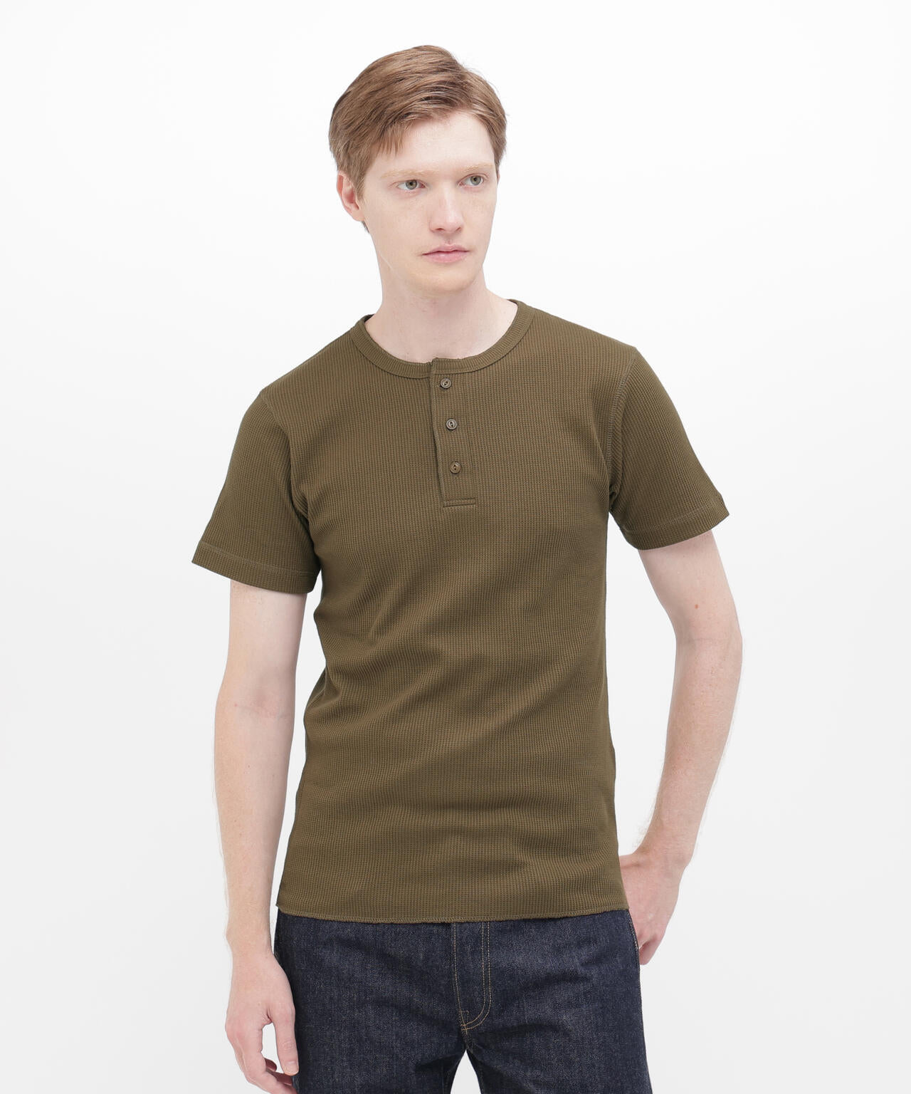 《DAILY/デイリー》THERMAL HENRY NECK T-SHIRT
