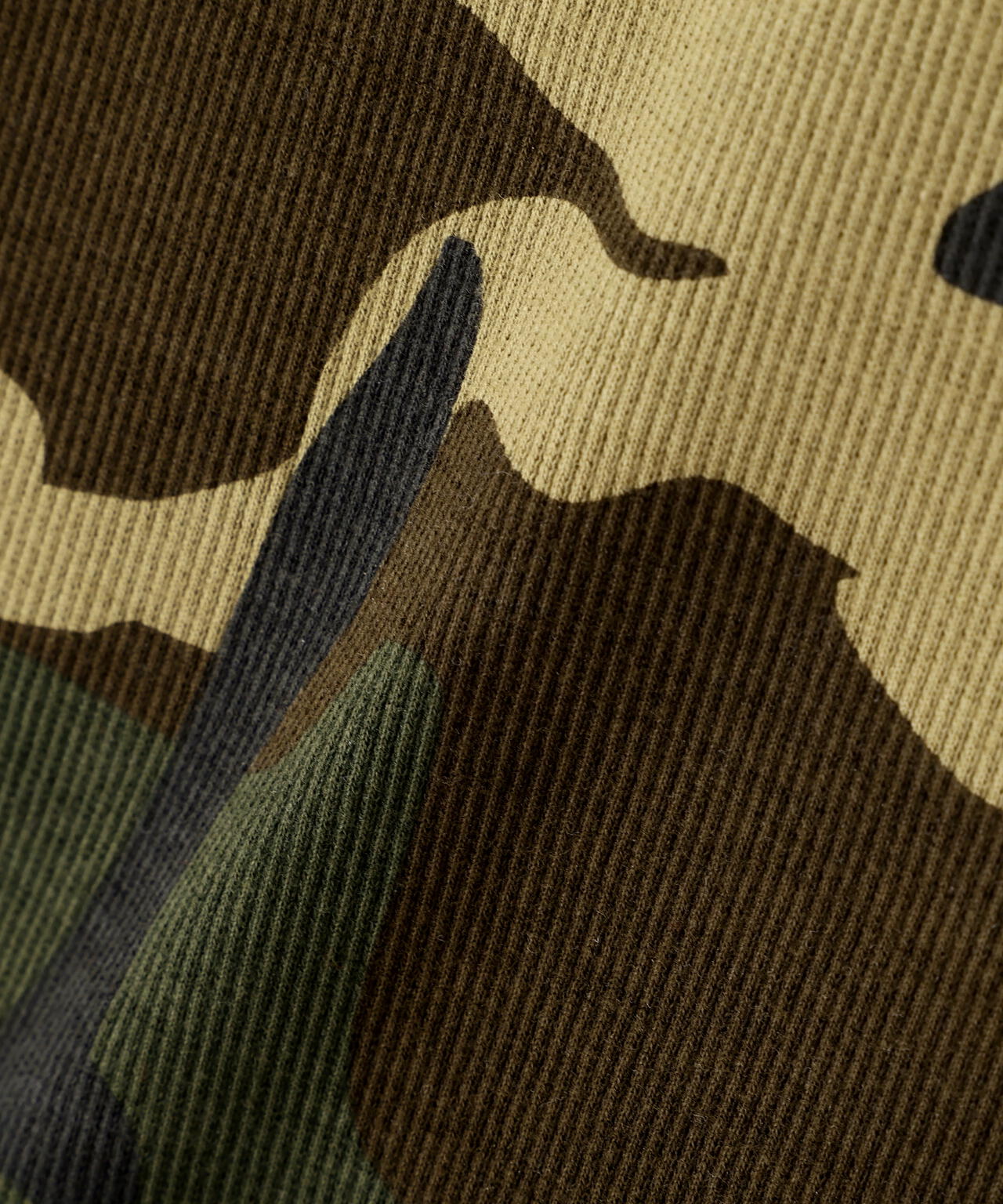 《WEB限定/DAILY/デイリー/WOMAN》RIB CAMO S/S HENLEY NECK T-SHIRT
