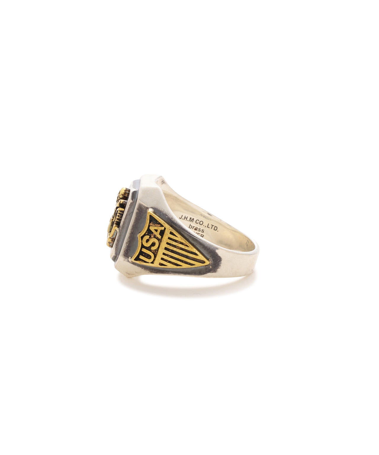 《AVIREX by J.H.M CO.，LTD.》MATERIAL COMBI SIGNET RING ”USAF”