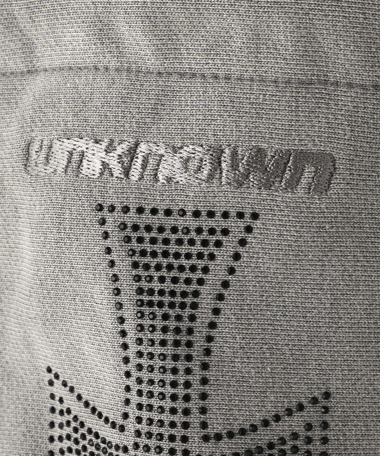 UNKNOWNLONDON/アンノウンロンドン/WASH GREY×BLACK CROSS ZIP HOODIE