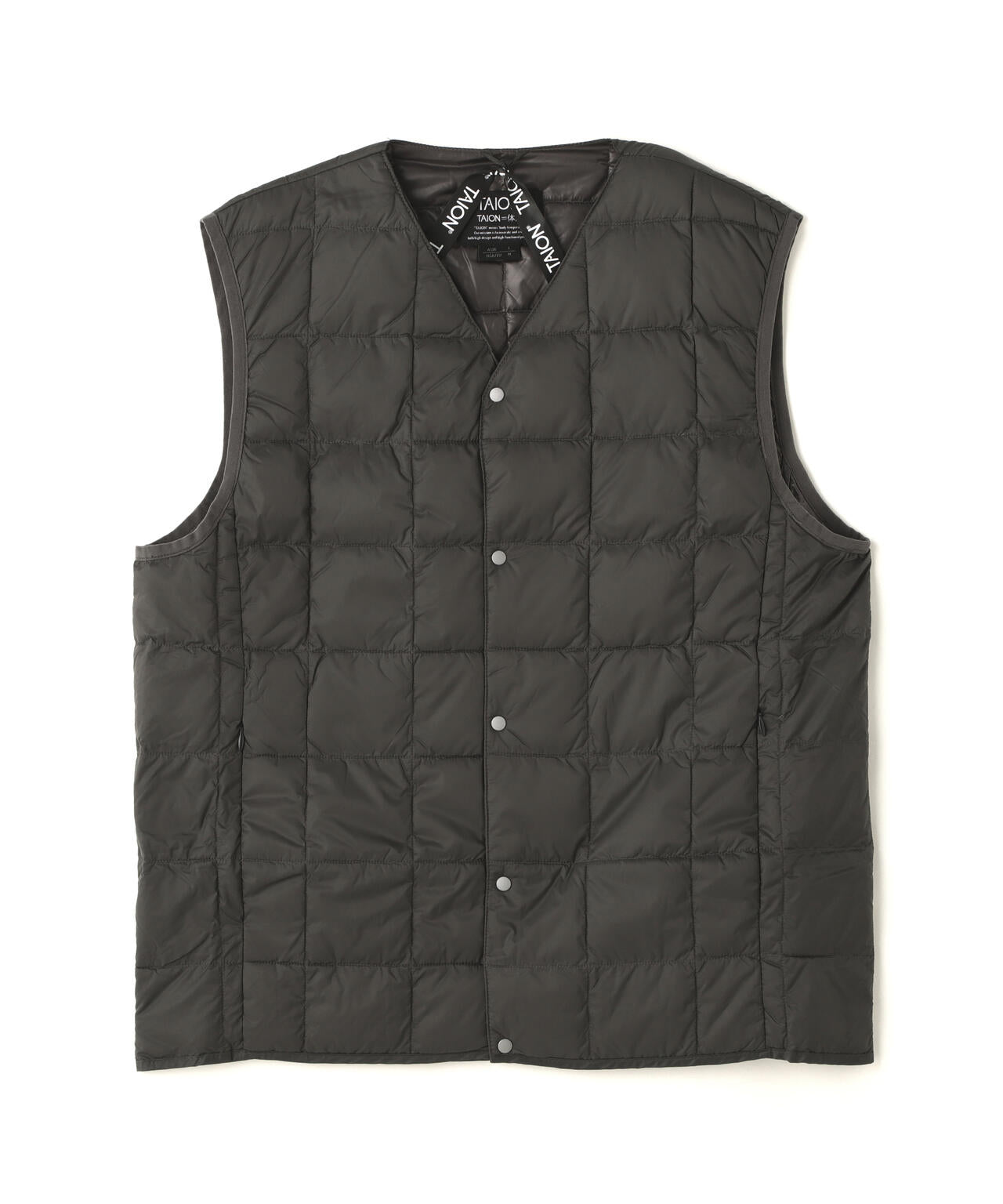 TAION/タイオン/【UNISEX】V NECK BUTTON DOWN VEST