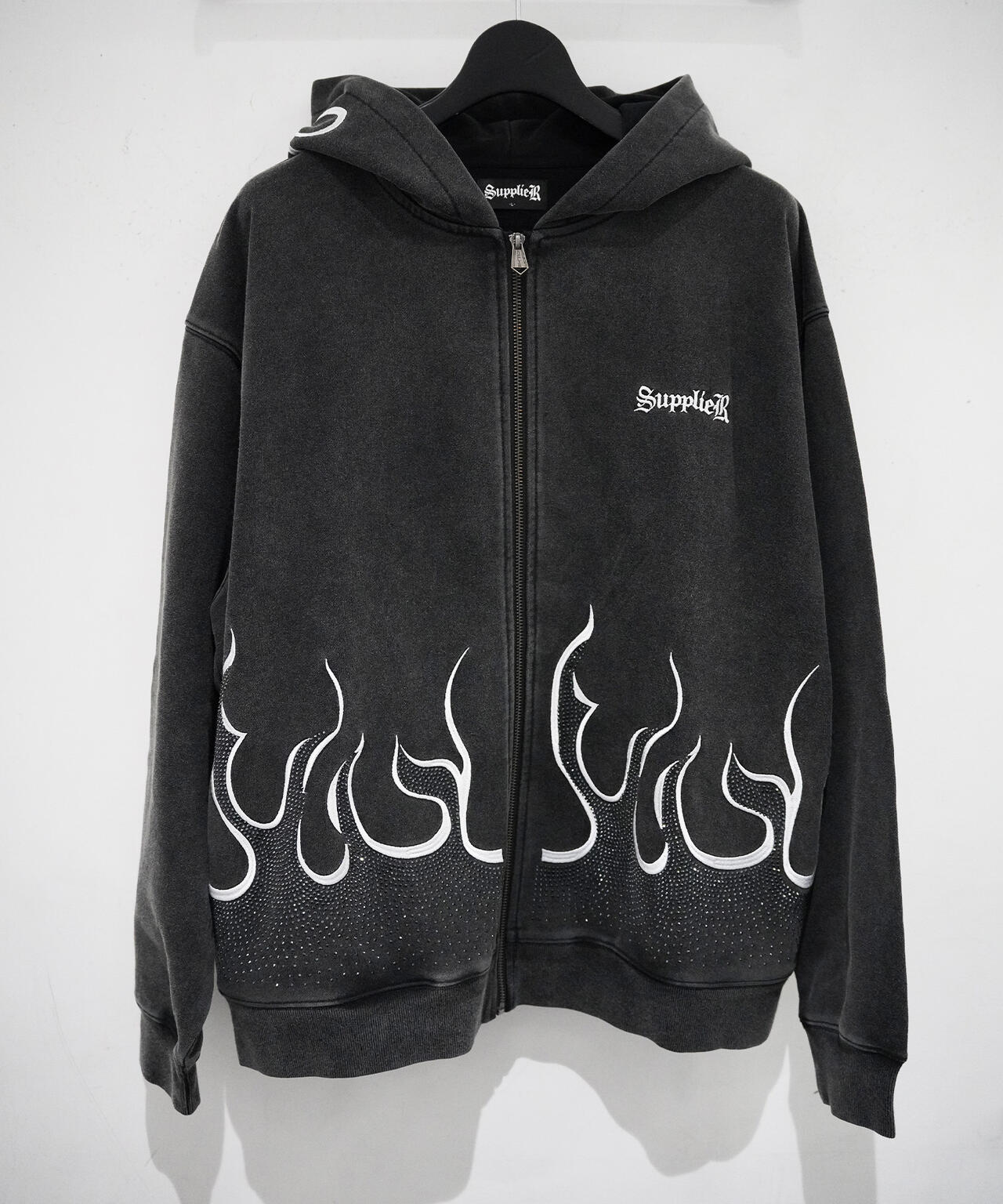 SUPPLIER【LHP WEB限定】FIRE PATTERN RHINESTONE ZIP