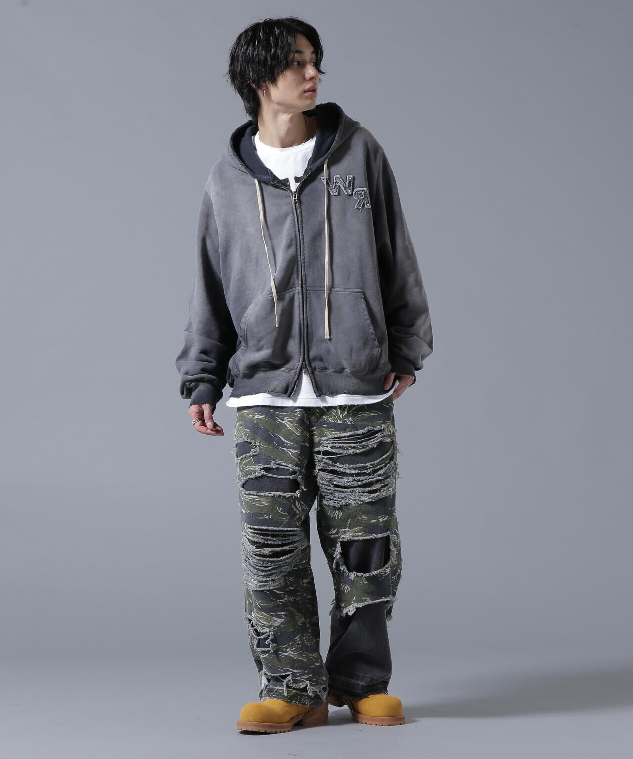 DankeSchon/ダンケシェーン/SPRAYED SWEAT ZIP HOODIE
