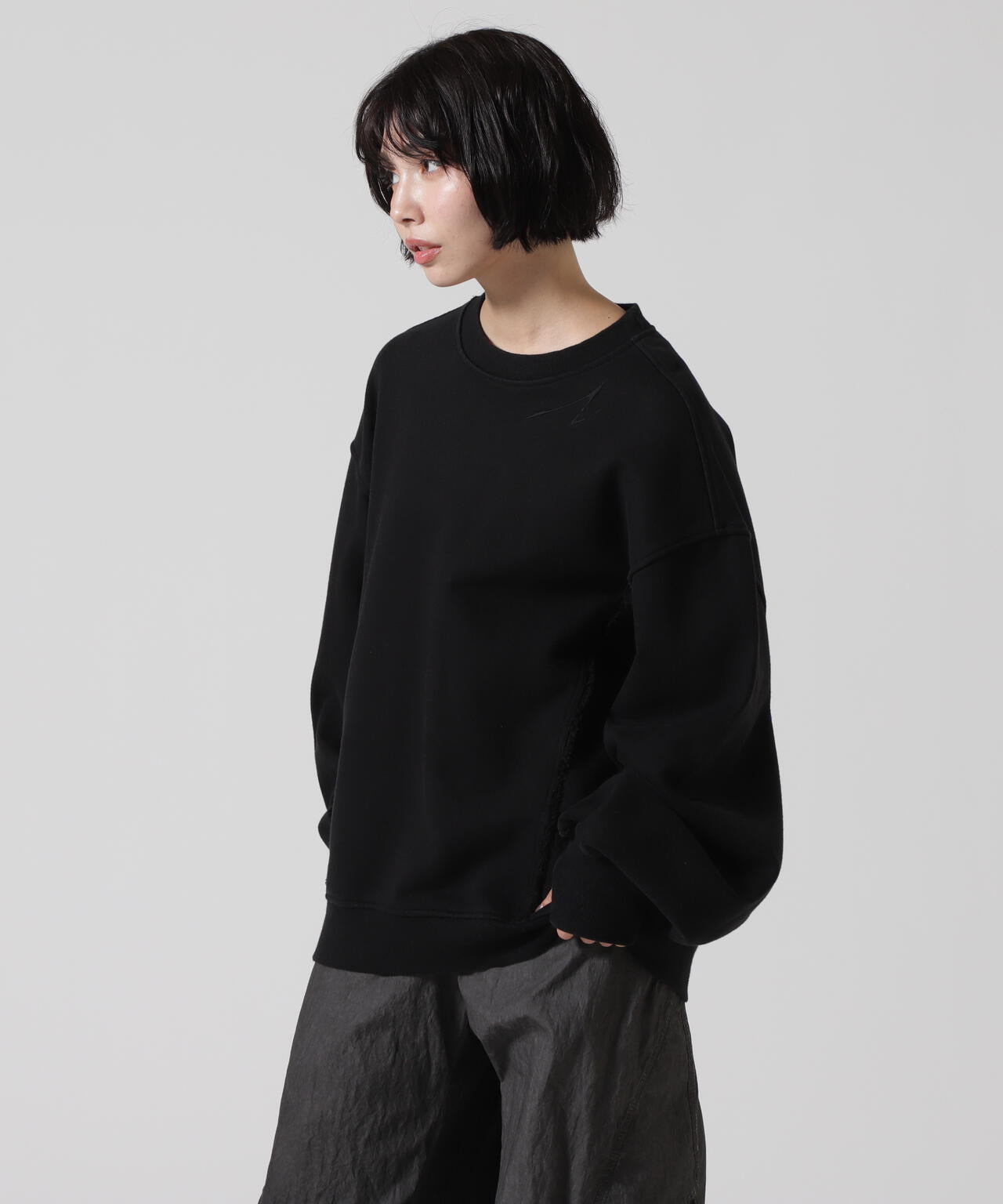 BLR/ビーエルアール/OVER-FIT RAW-CUTTED LINE SWEATSHIRTS