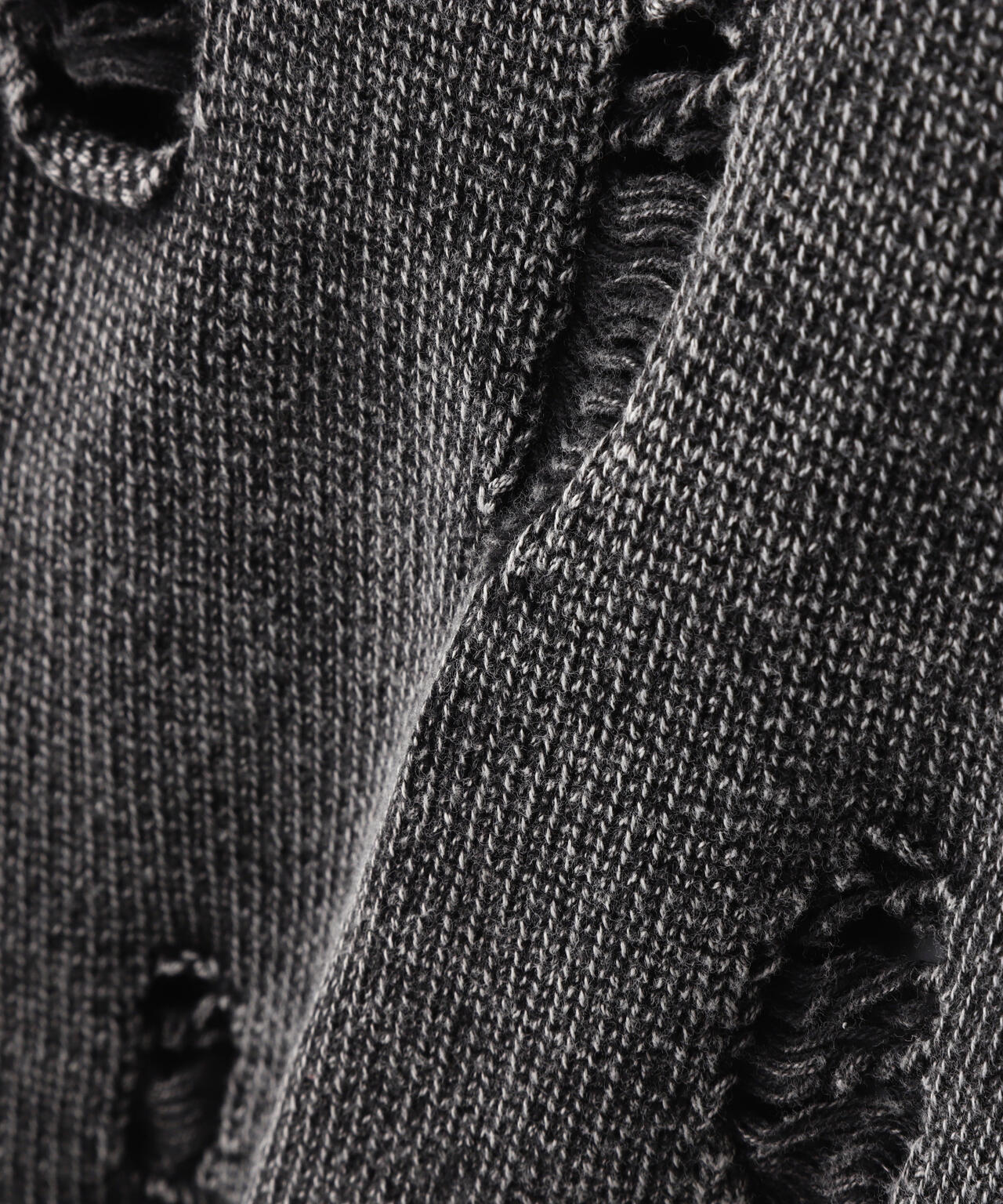 DankeSchon/ダンケシェーン/PIGMENT DAMAGE KNIT NOSLEEVE HOODIE