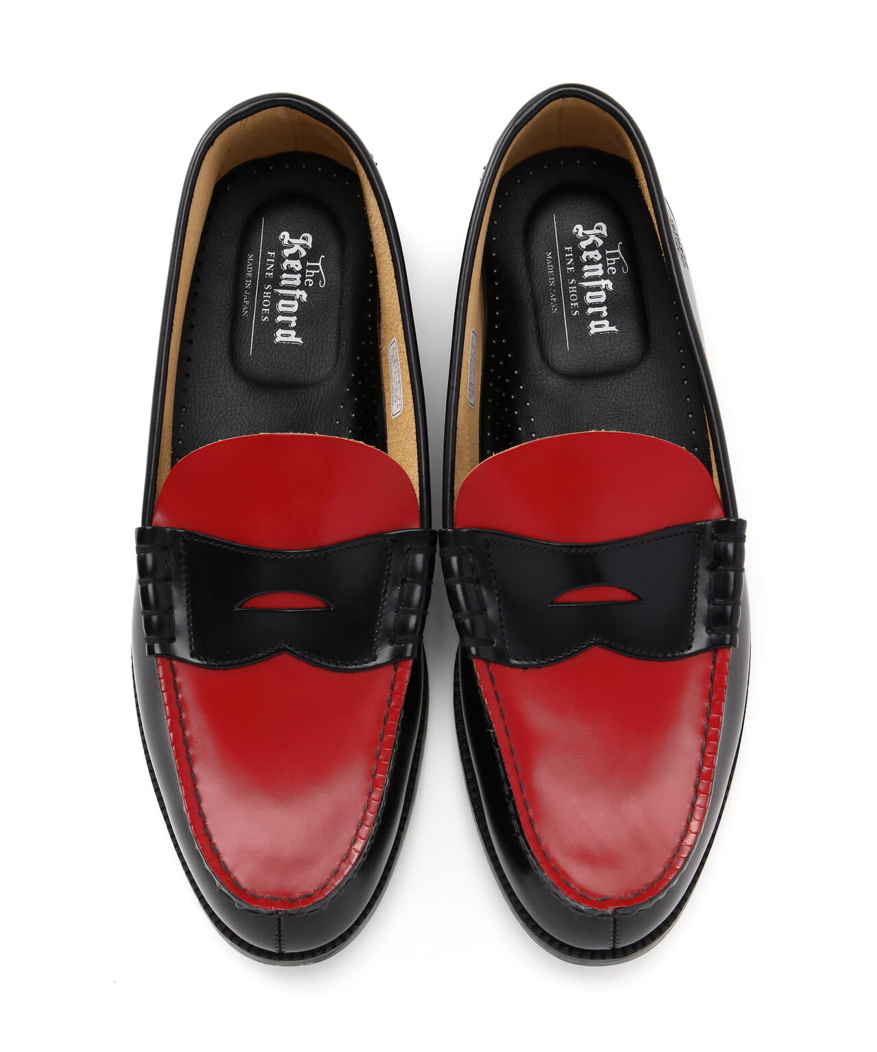 The Kenford Fineshoes/ケンフォードファインシューズ/COIN LOAFERS BLACK×RED