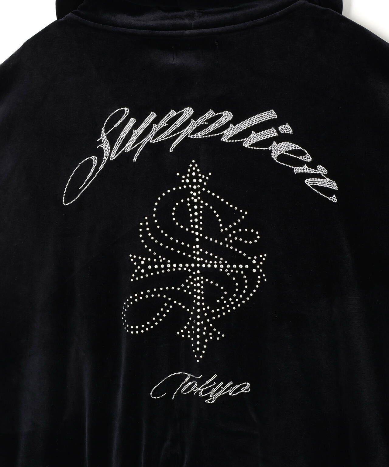 SUPPLIER/サプライヤー/Cross Rhinestone Velour Zip Hoodie
