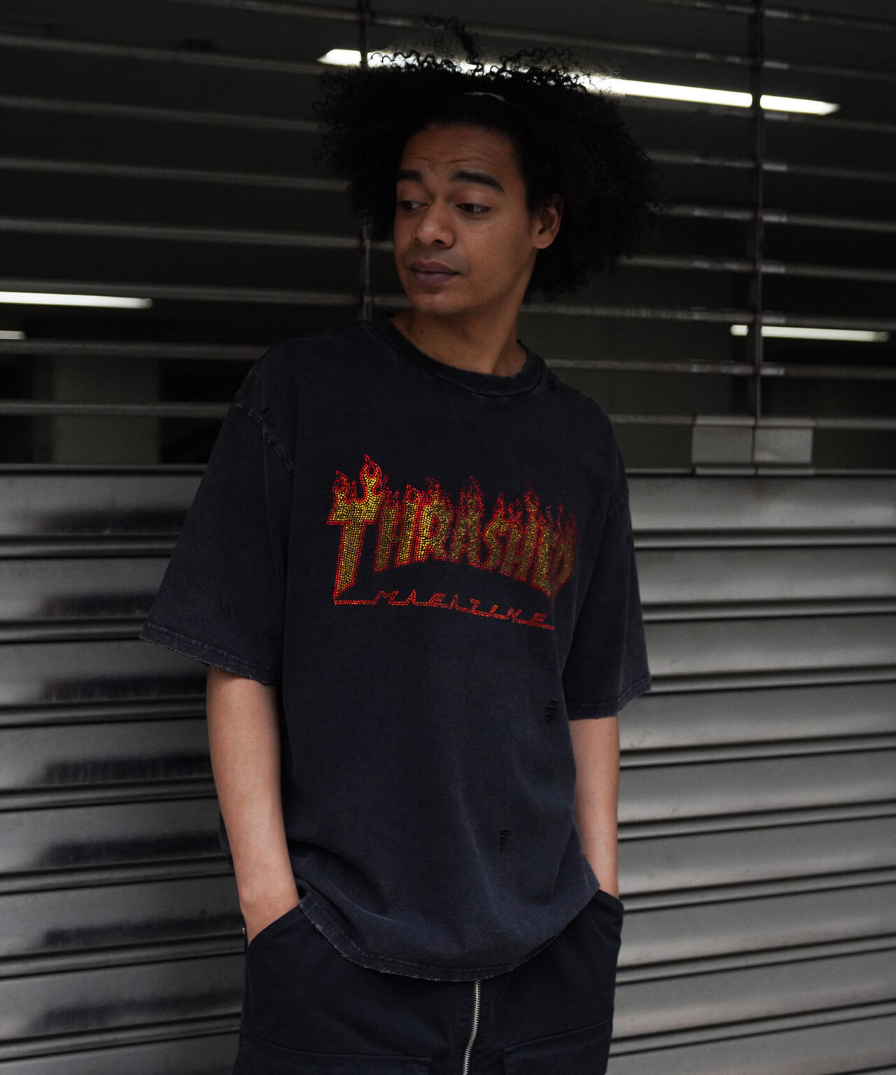 Thrasher/スラッシャー/【LHP別注】LINESTONE TEE/ラインストーンTシャツ