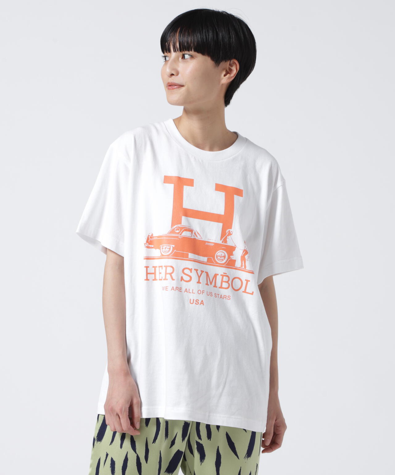 Kare/ME（カーミー）H MM Tシャツオレンジプリント