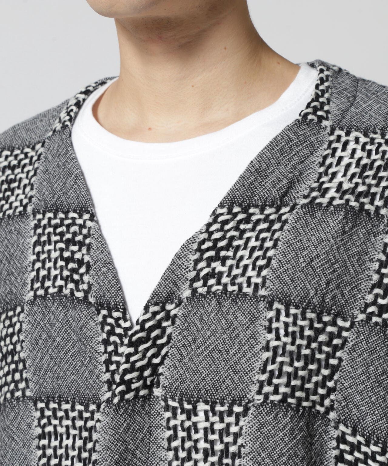 LUSOR（ルーソル）WOOL CHECK CD ウールチェックカーディガン