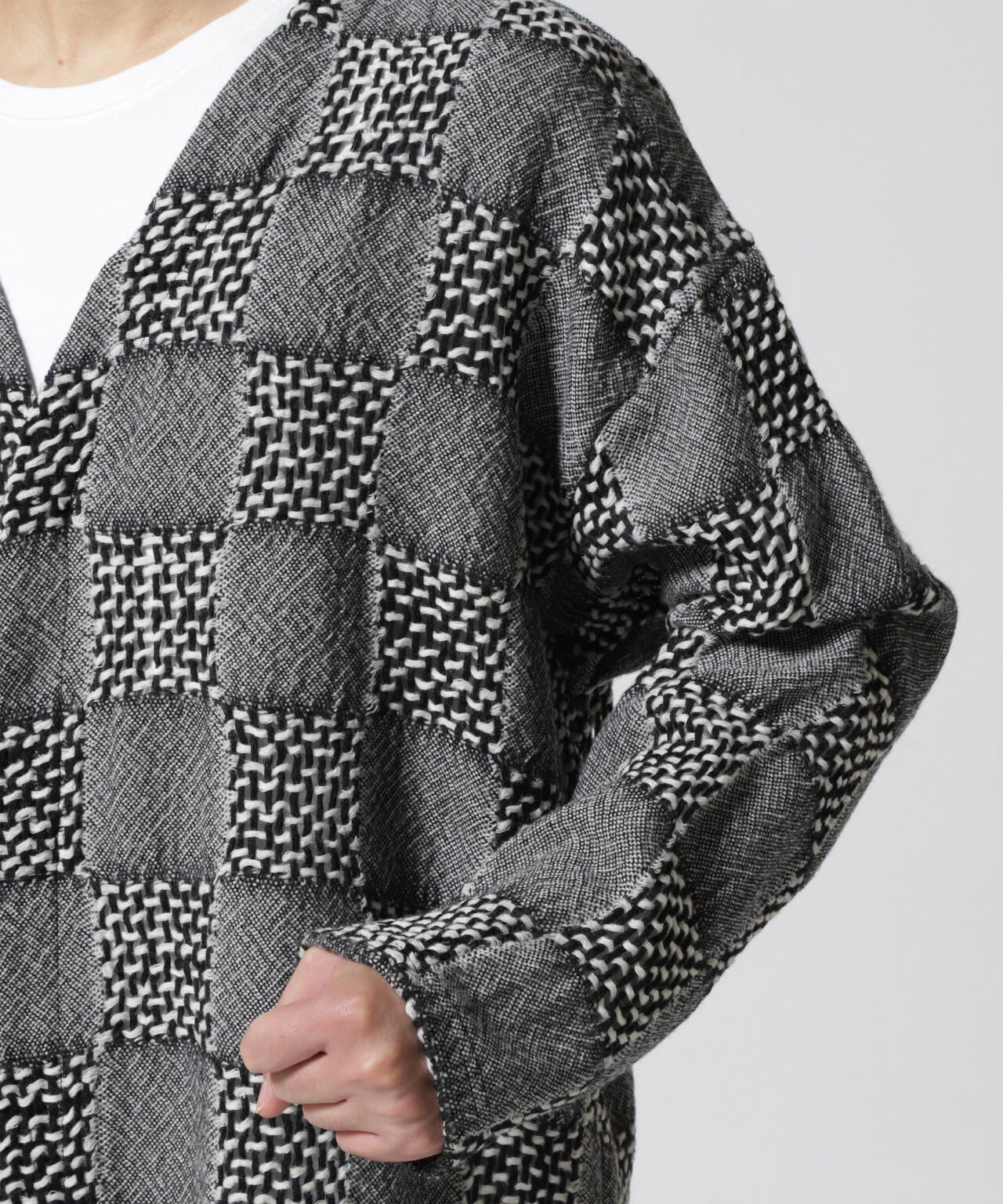 LUSOR（ルーソル）WOOL CHECK CD ウールチェックカーディガン