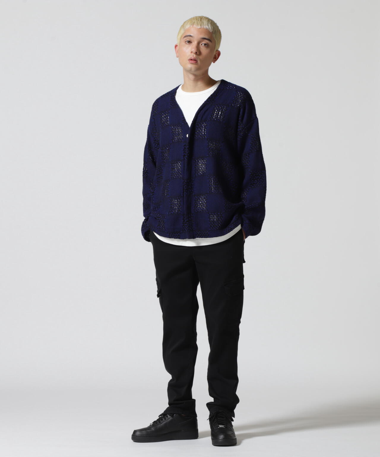 LUSOR（ルーソル）WOOL CHECK CD ウールチェックカーディガン