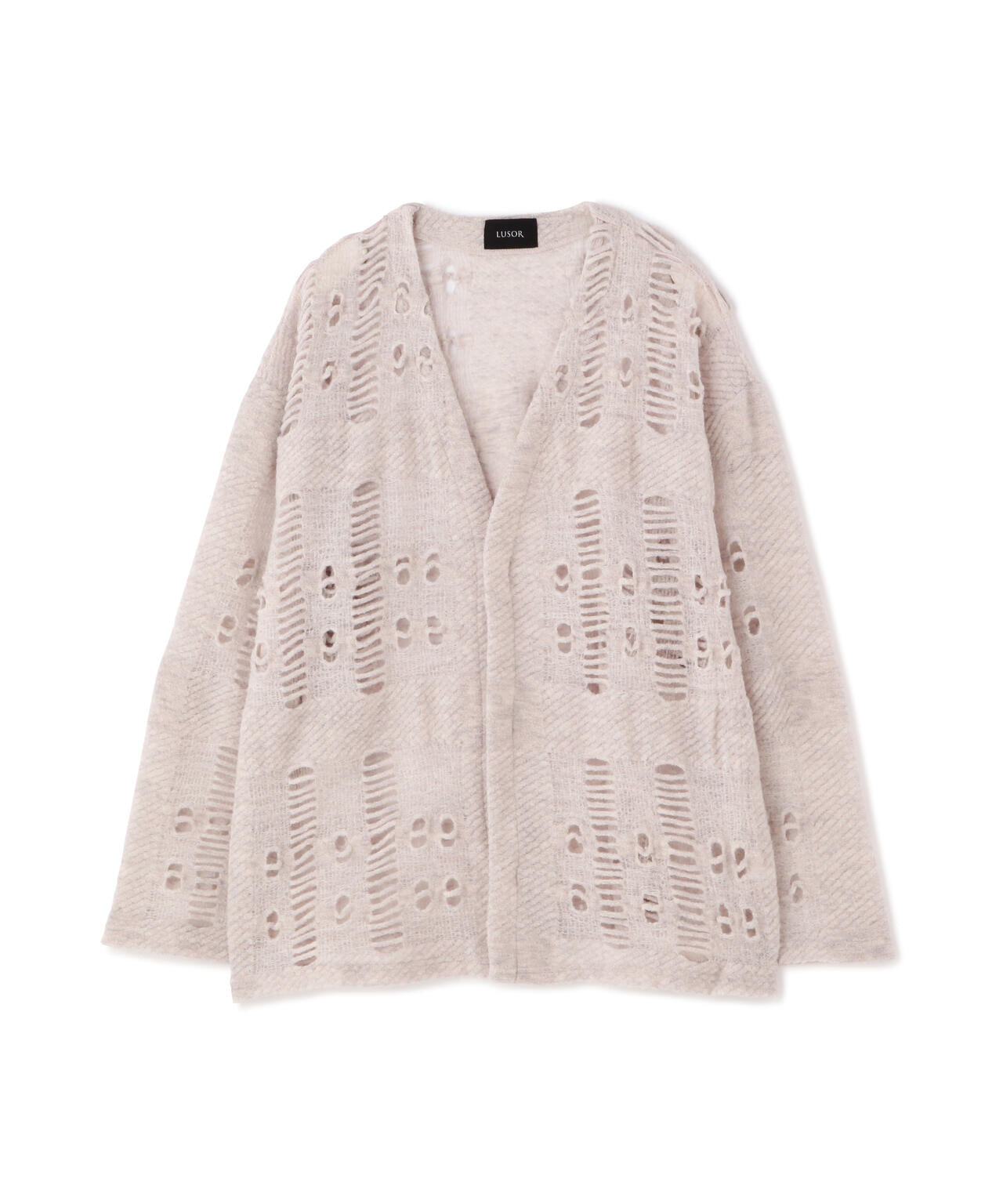 LUSOR（ルーソル）WOOL NYLON DAMEGE CD ダメージ風カーディガン